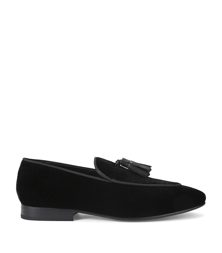 Velvet Bedford Tassel Loafers BLACK Image 1