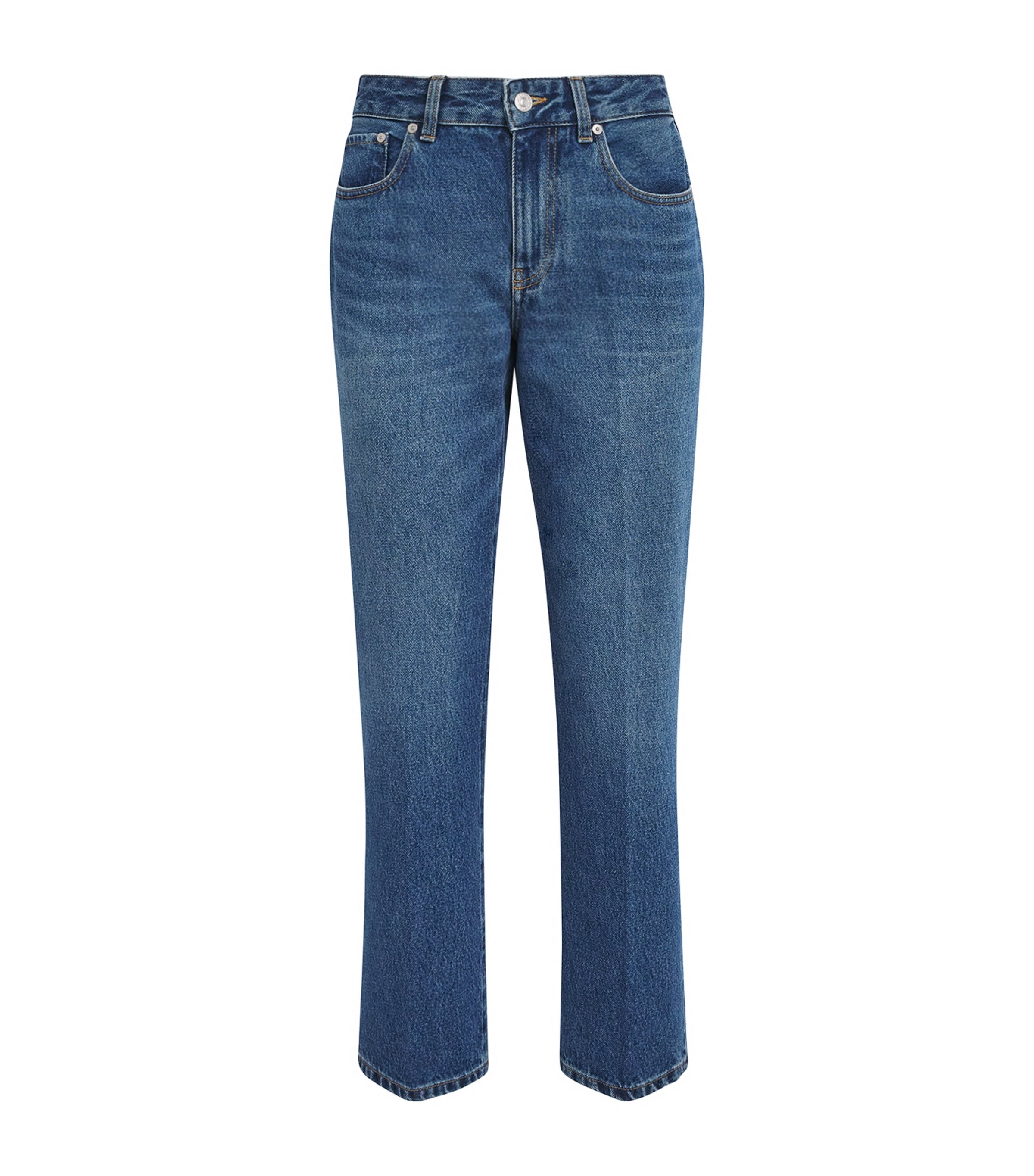 Victoria Beckham Womens Low-Rise Flared Jeans Mid Blue Wash Image 1