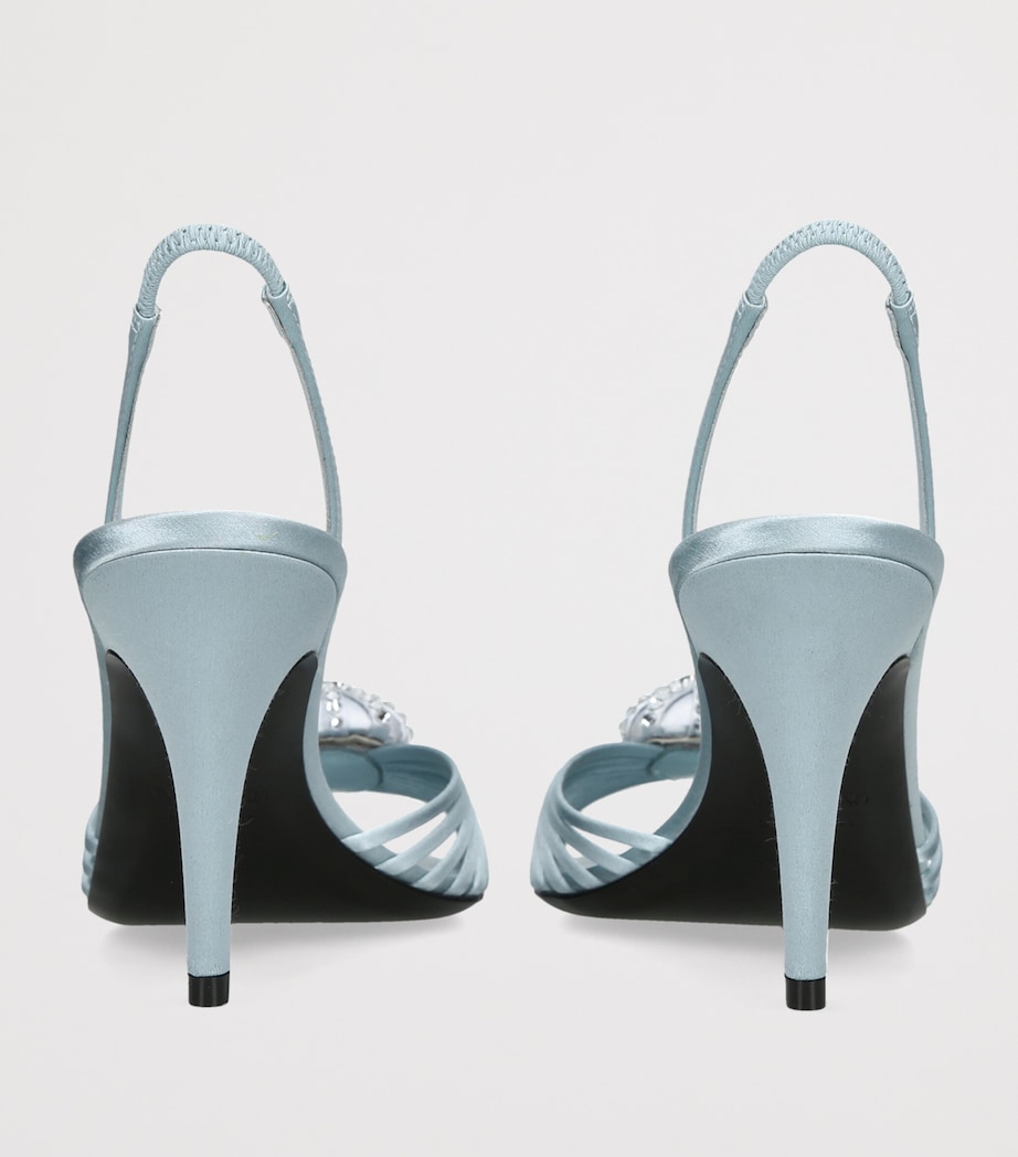 Valentino Garavani Satin Royal Slingback Heels 85 Pale Blue Image 2
