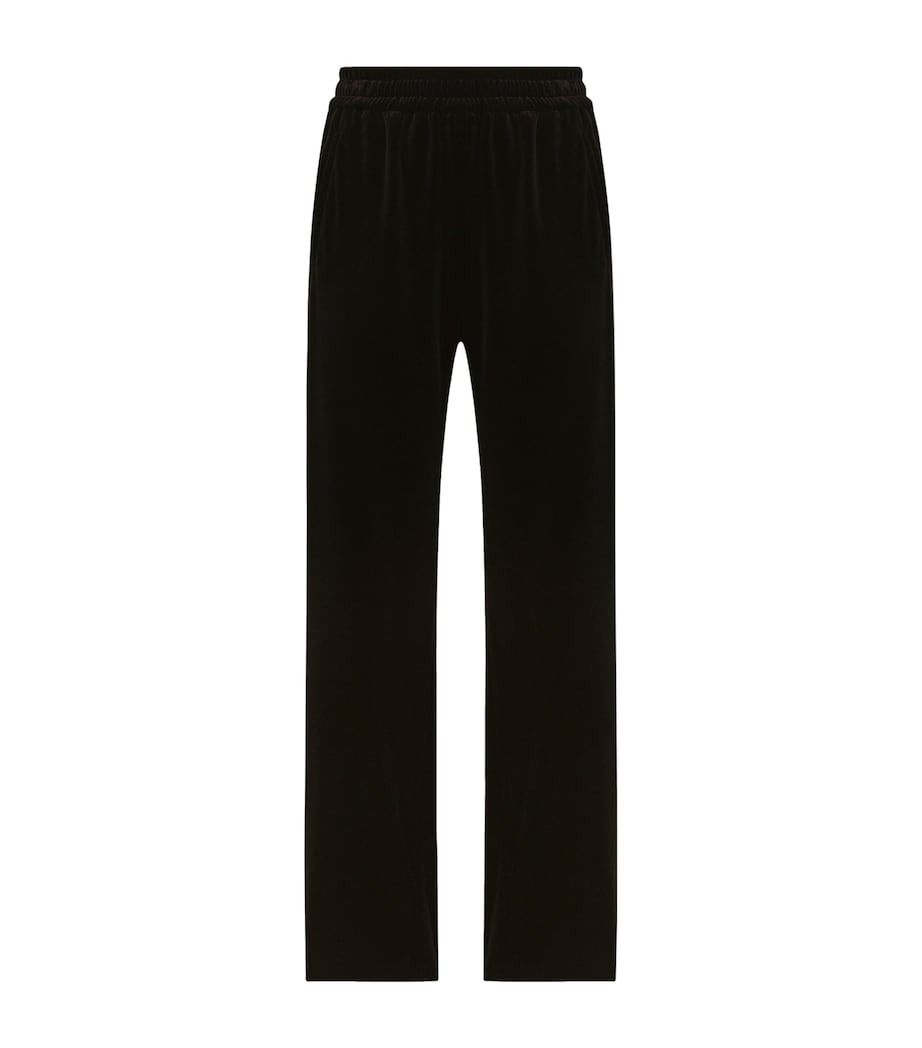 Velour Flared Trousers N0000-BLACK Image 1