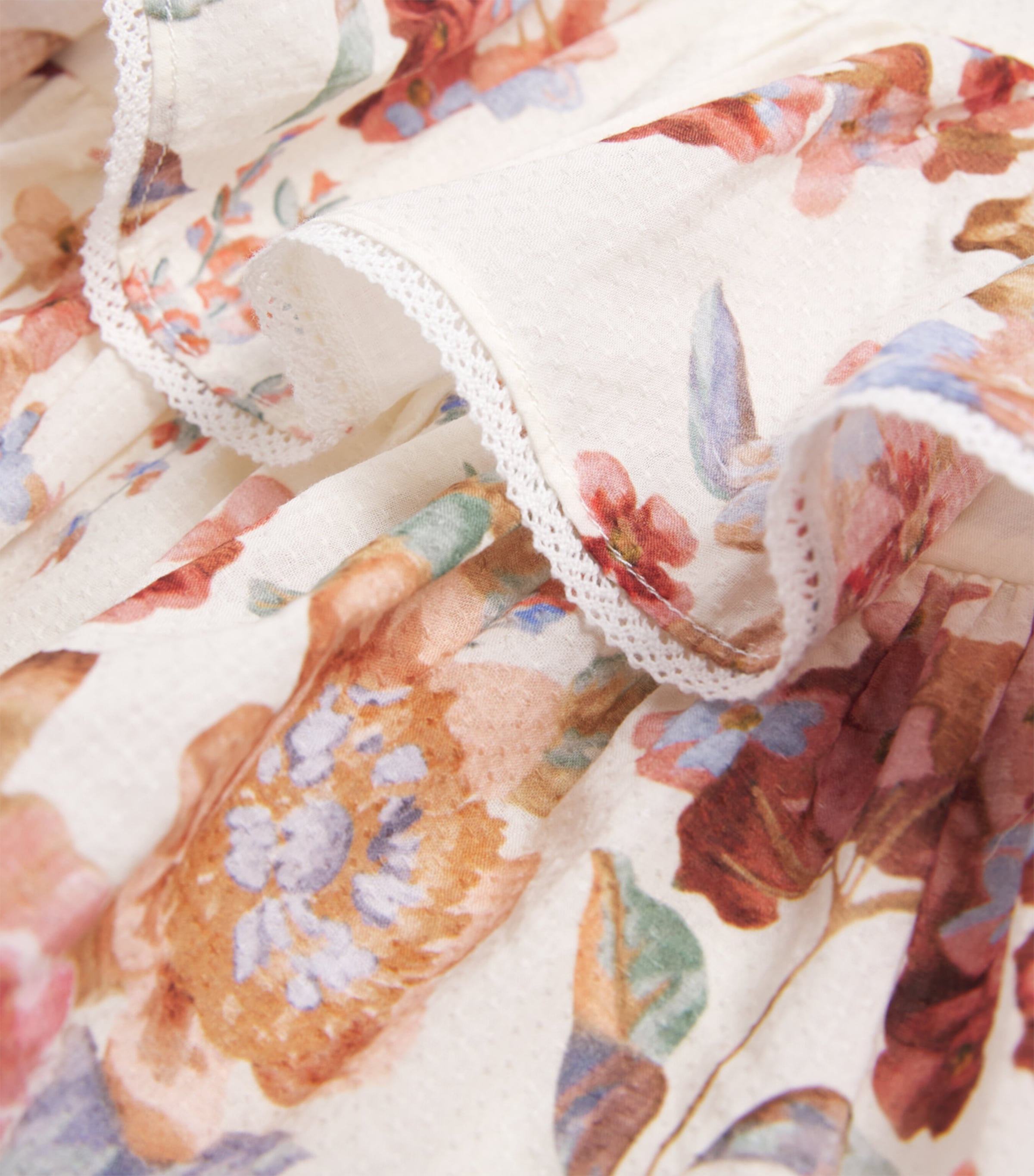 Cotton Floral Awaken Flutter Dress (1-12 Years) IVORY FLORAL MULTI Image 3