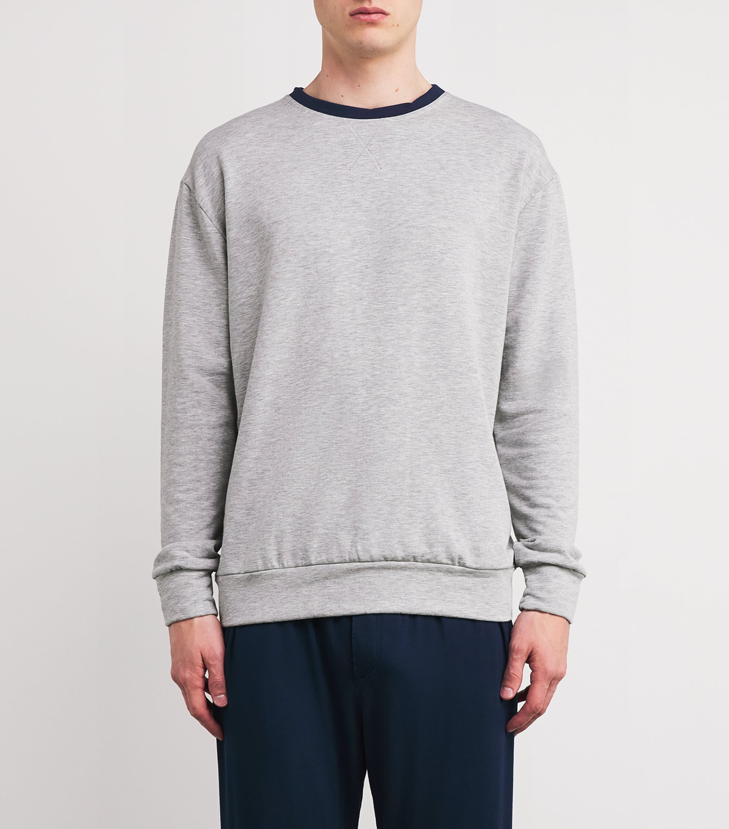 Jersey Snuggle Cruise Sweatshirt LIGHT GREY/NAVY Image 3