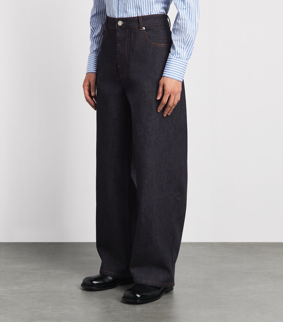 AMI Paris Mens Wide-Leg Jeans Indigo Image 4