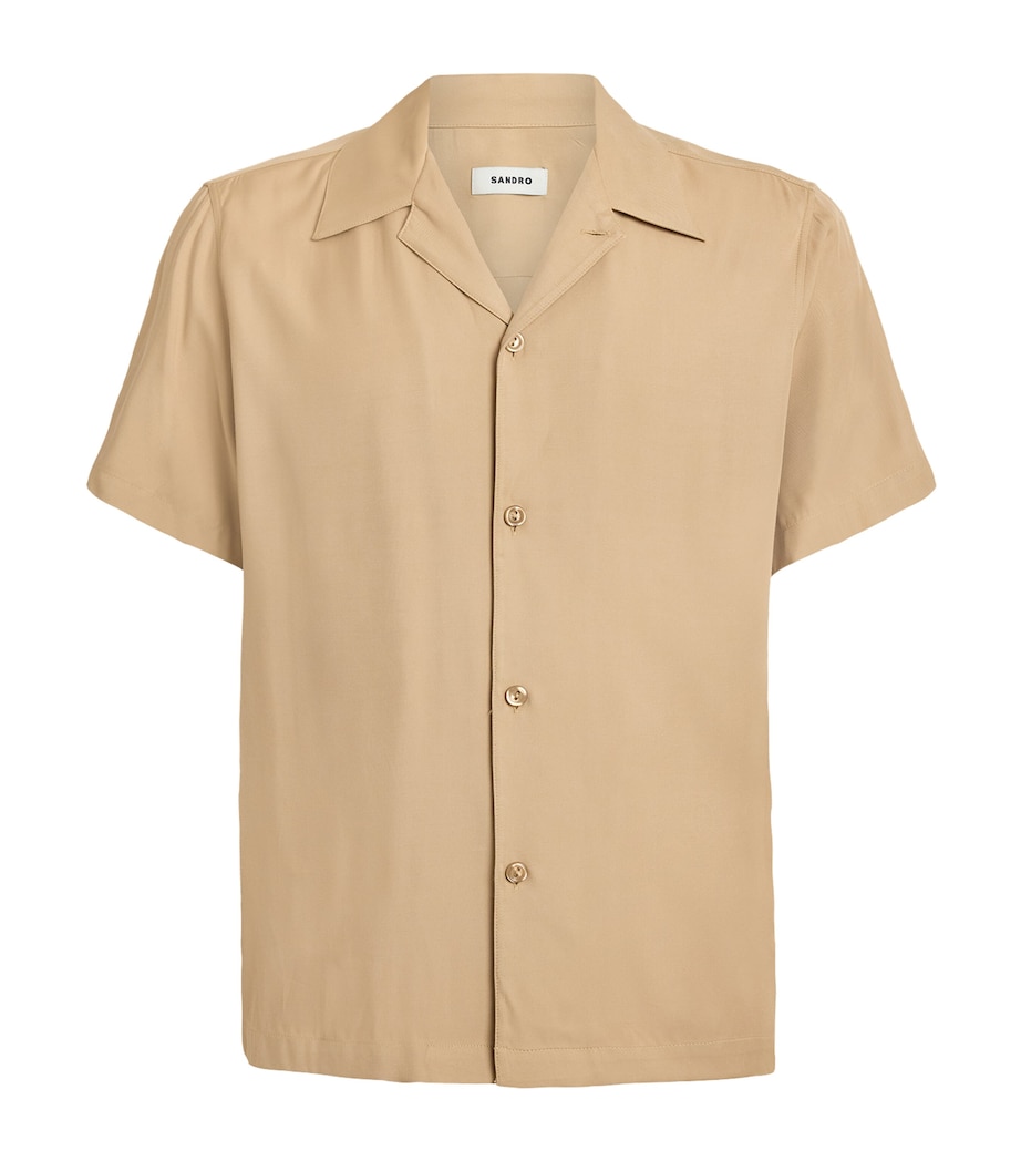 Sandro Paris Mens Short-Sleeve Shirt Cappucino Image 1
