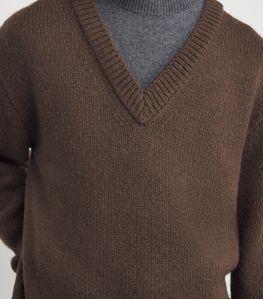Wool-Blend Double-Layer Sweater KHAKI KK Image 6