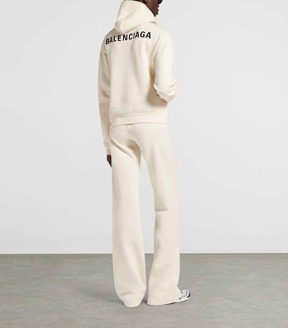 Balenciaga Womens Cotton Logo Wide-Leg Sweatpants Image 3