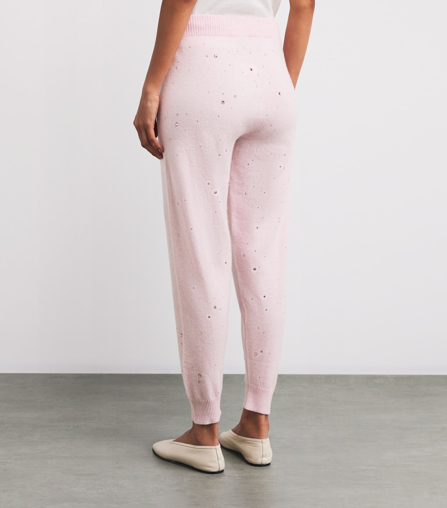Cashmere Crystal-Embellished Sweatpants PINK SORBET/VIN Image 4