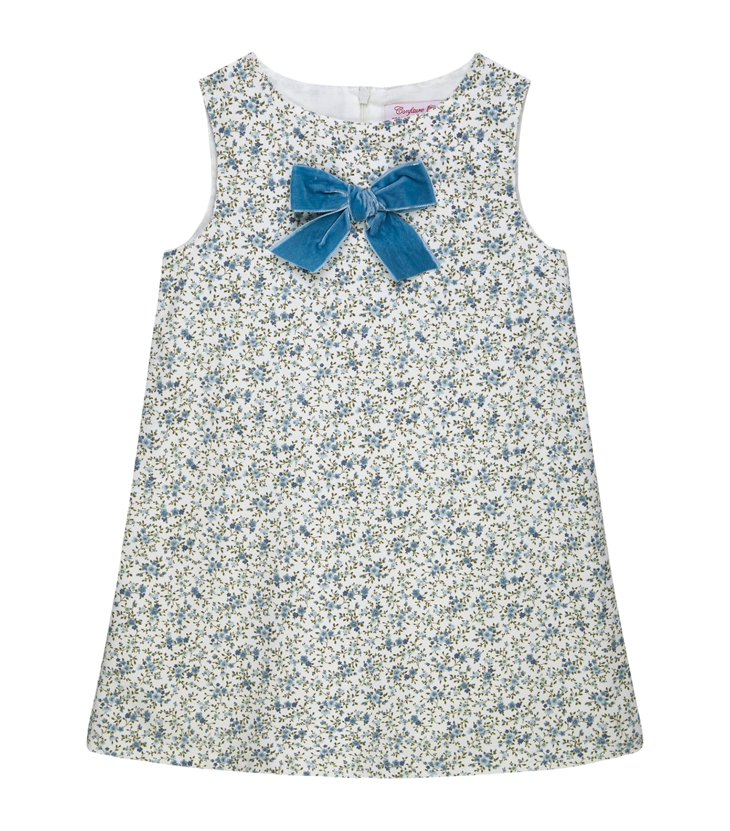 Trotters Cotton Floral Pinafore Dress (2-5 Years) Blue Image 1