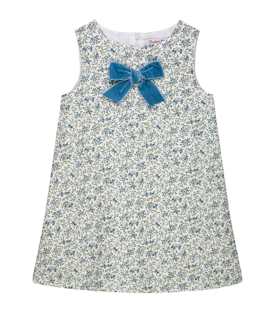 Trotters Cotton Floral Pinafore Dress (2-5 Years) Blue Image 1