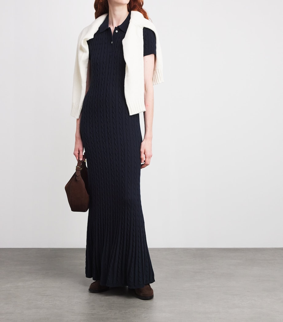 Cotton Cable-Knit Maxi Dress HUNTER NAVY Image 2