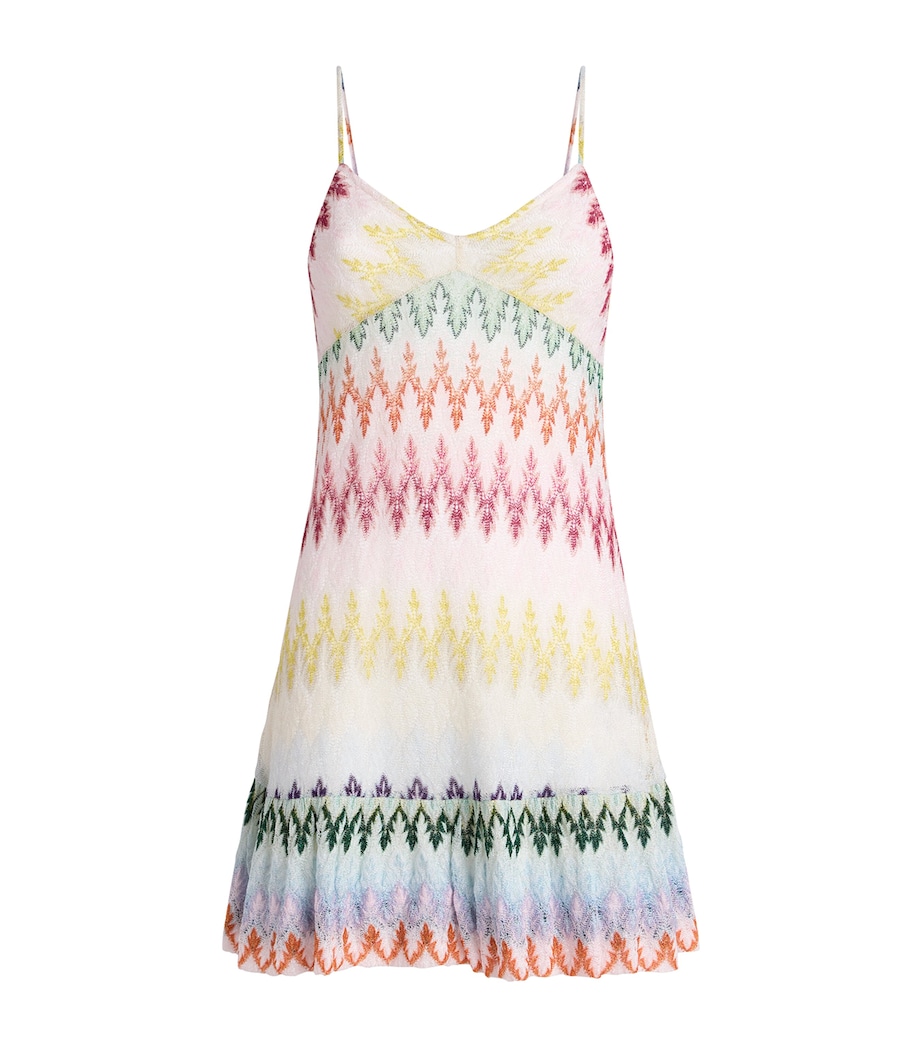 Missoni Womens Metallic Zigzag Mini Dress Mlti/white Bse Image 1