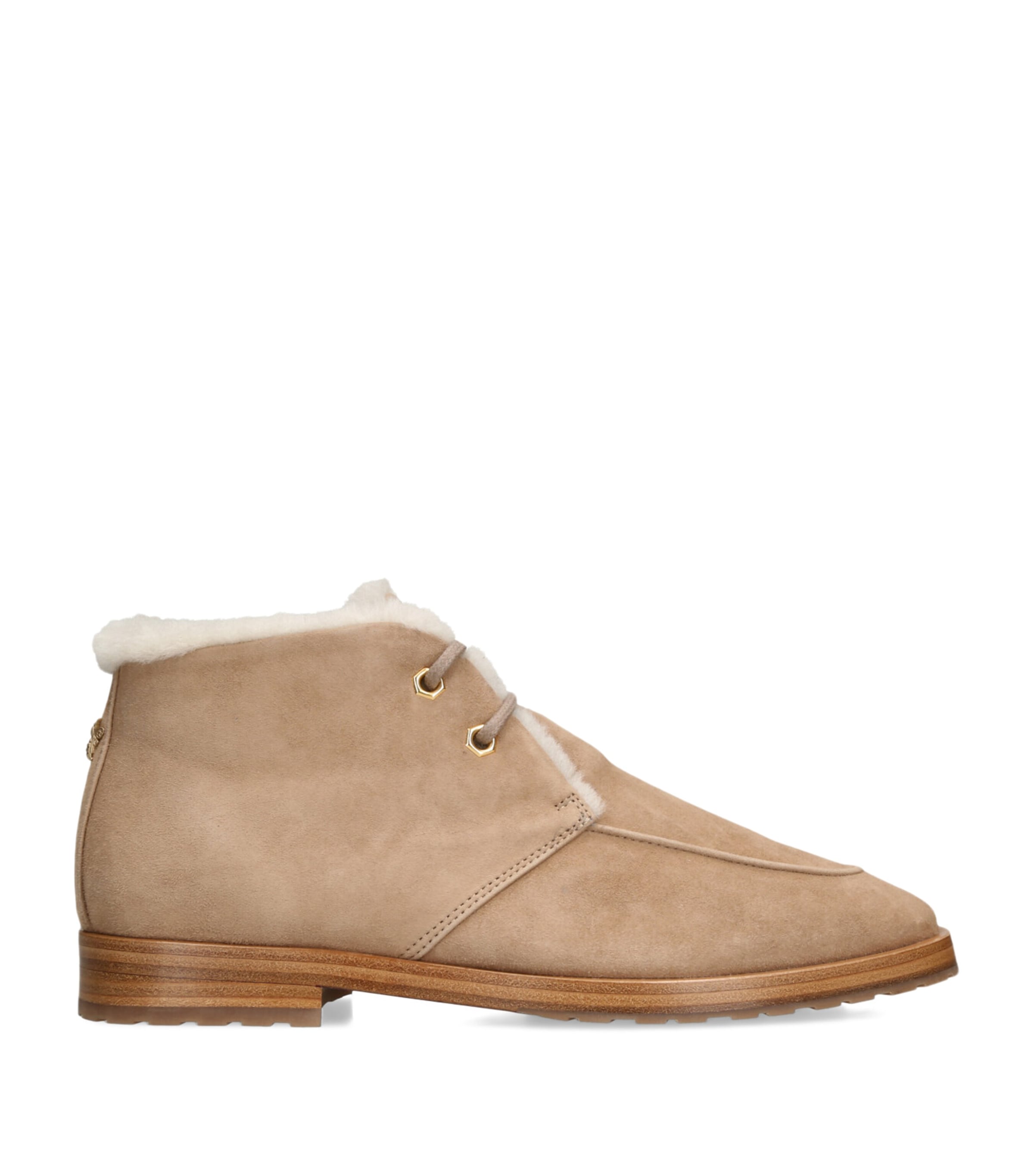Suede Shearling-Lined Boots BEIGE Image 1