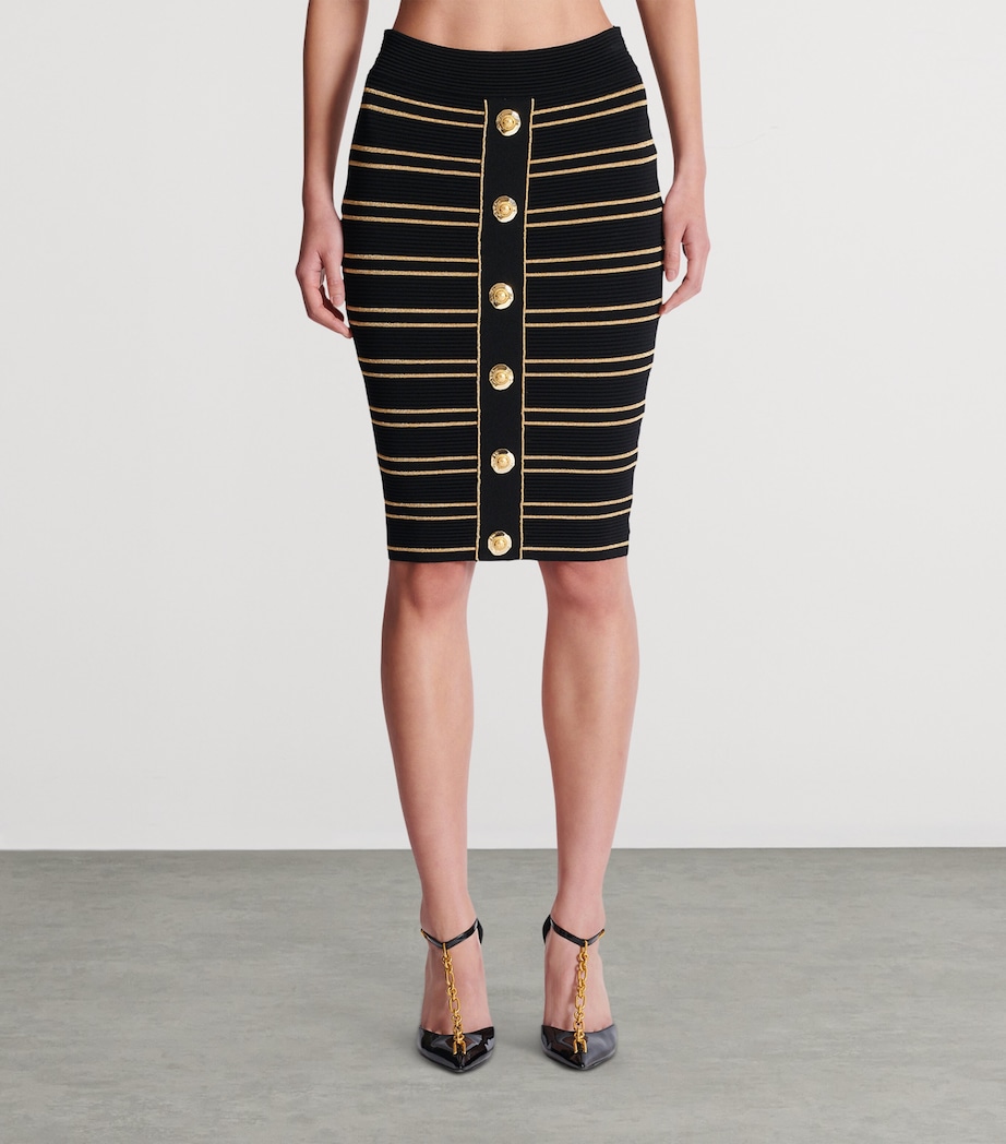 Stripe Midi Pencil Skirt EAD NOIR/OR Image 5