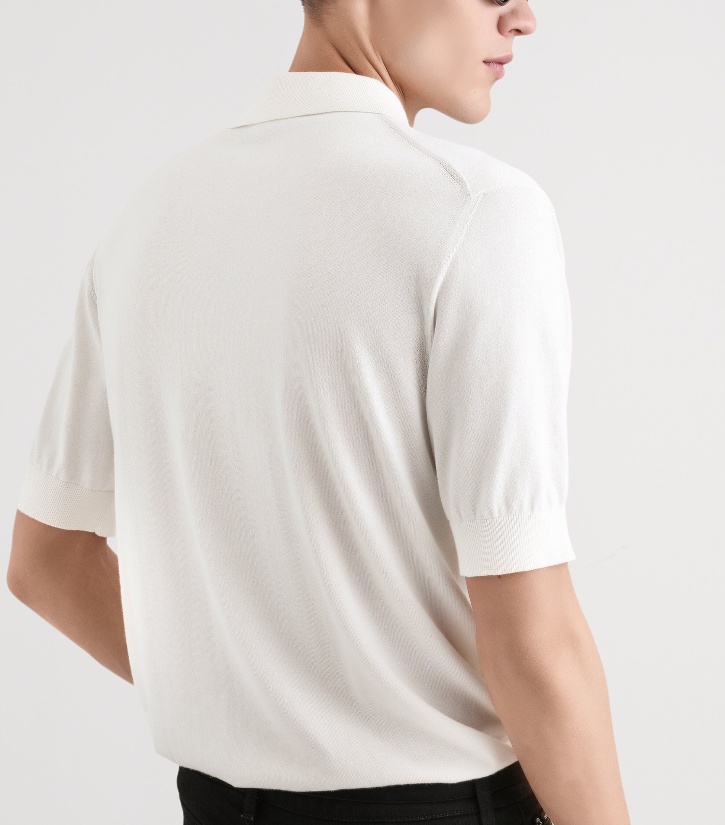 Dolce&Gabbana Mens Cotton Crest Logo Polo Shirt White Image 5