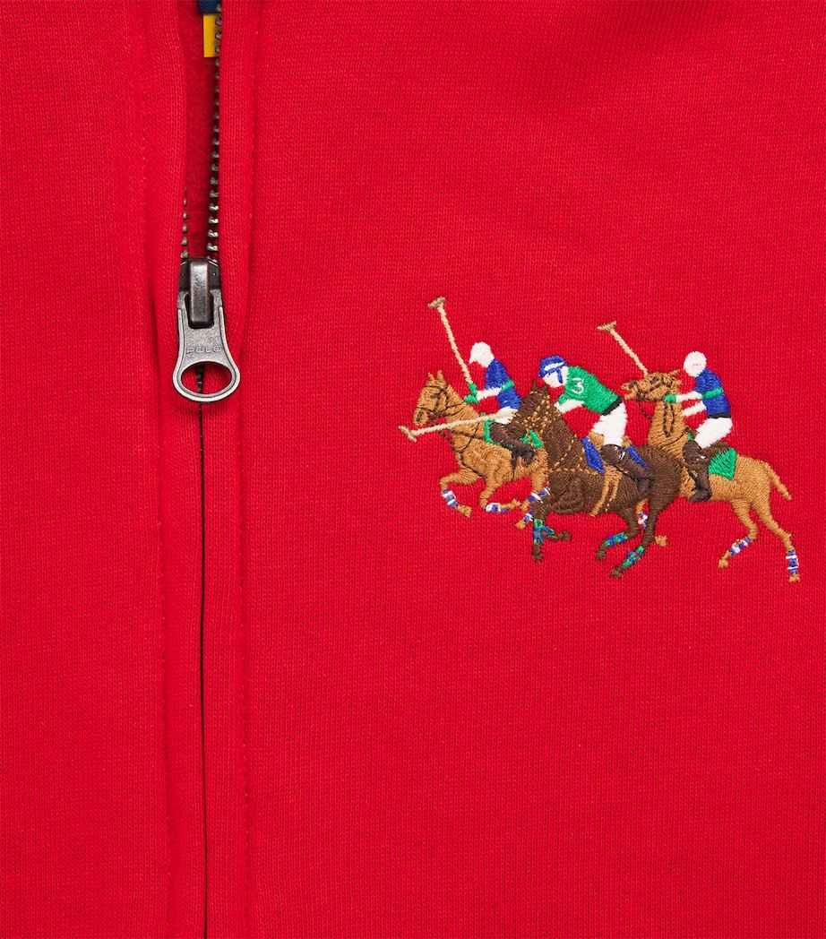 Cotton-Blend Triple Pony Hoodie (6-14 Years) RED Image 3