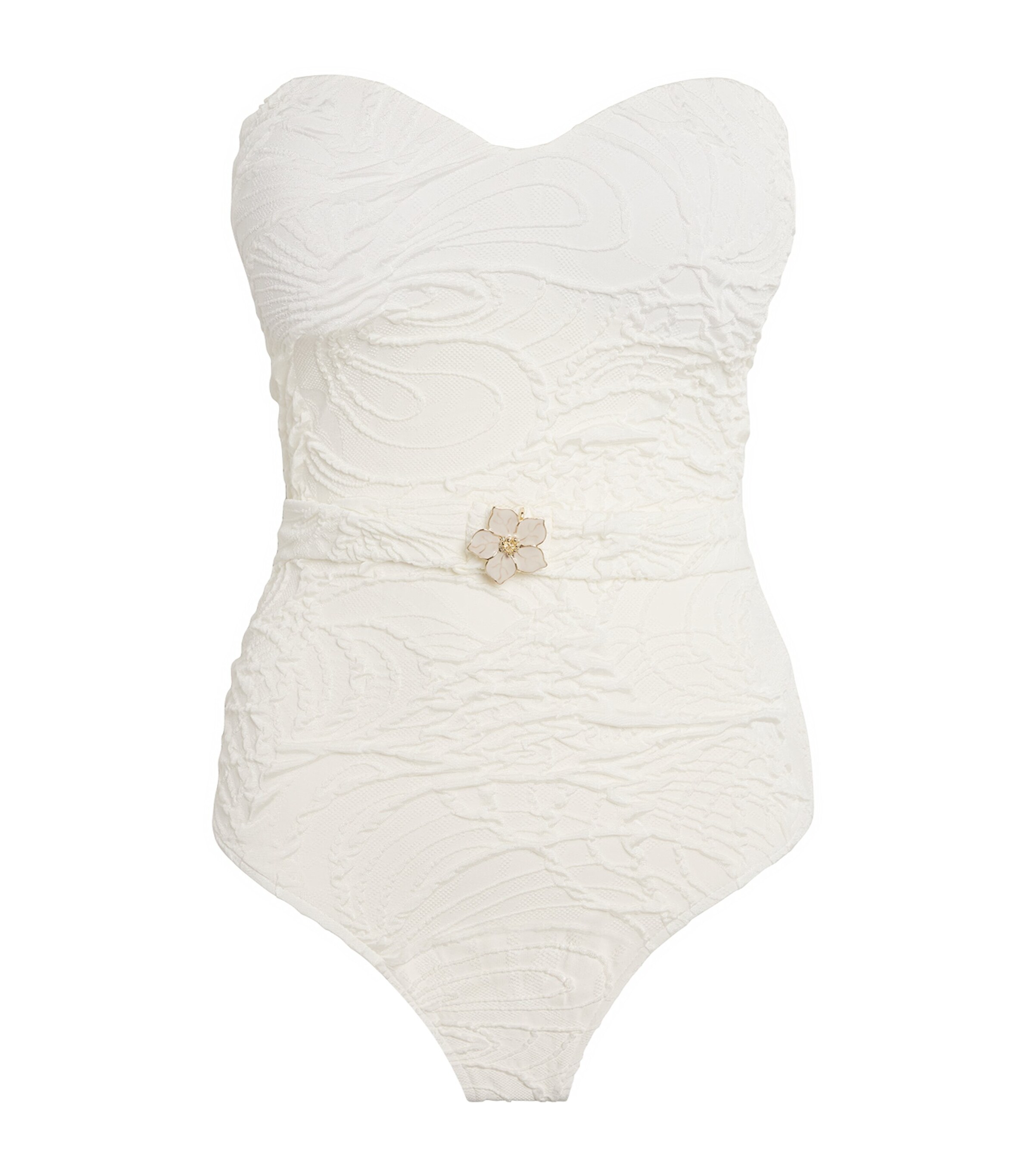 Patbo Strapless Embellished Swimsuit In White