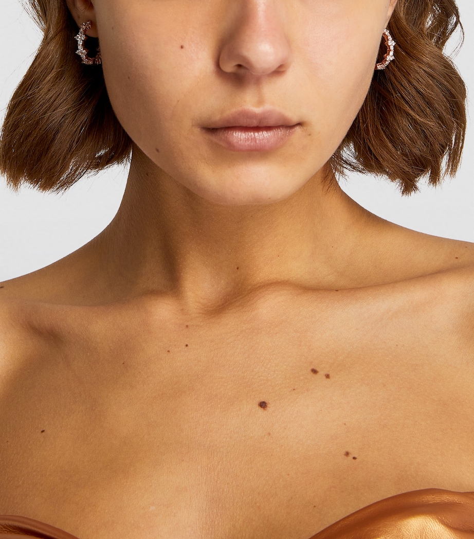 Rose Gold and Diamond Vivi Hoop Earrings ROSE GOLD Image 5