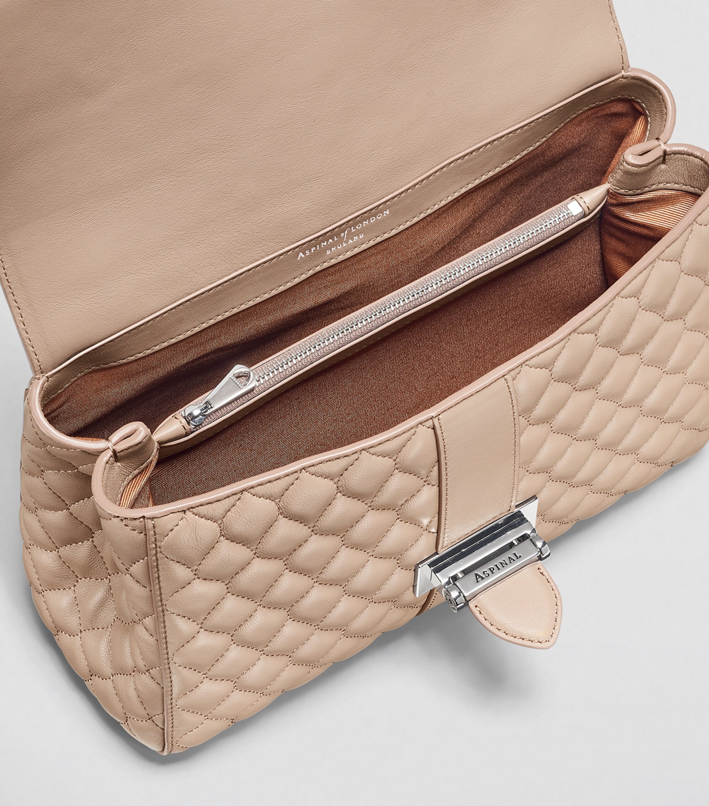Aspinal Of London Large Lottie Shoulder Bag Taupe Image 6