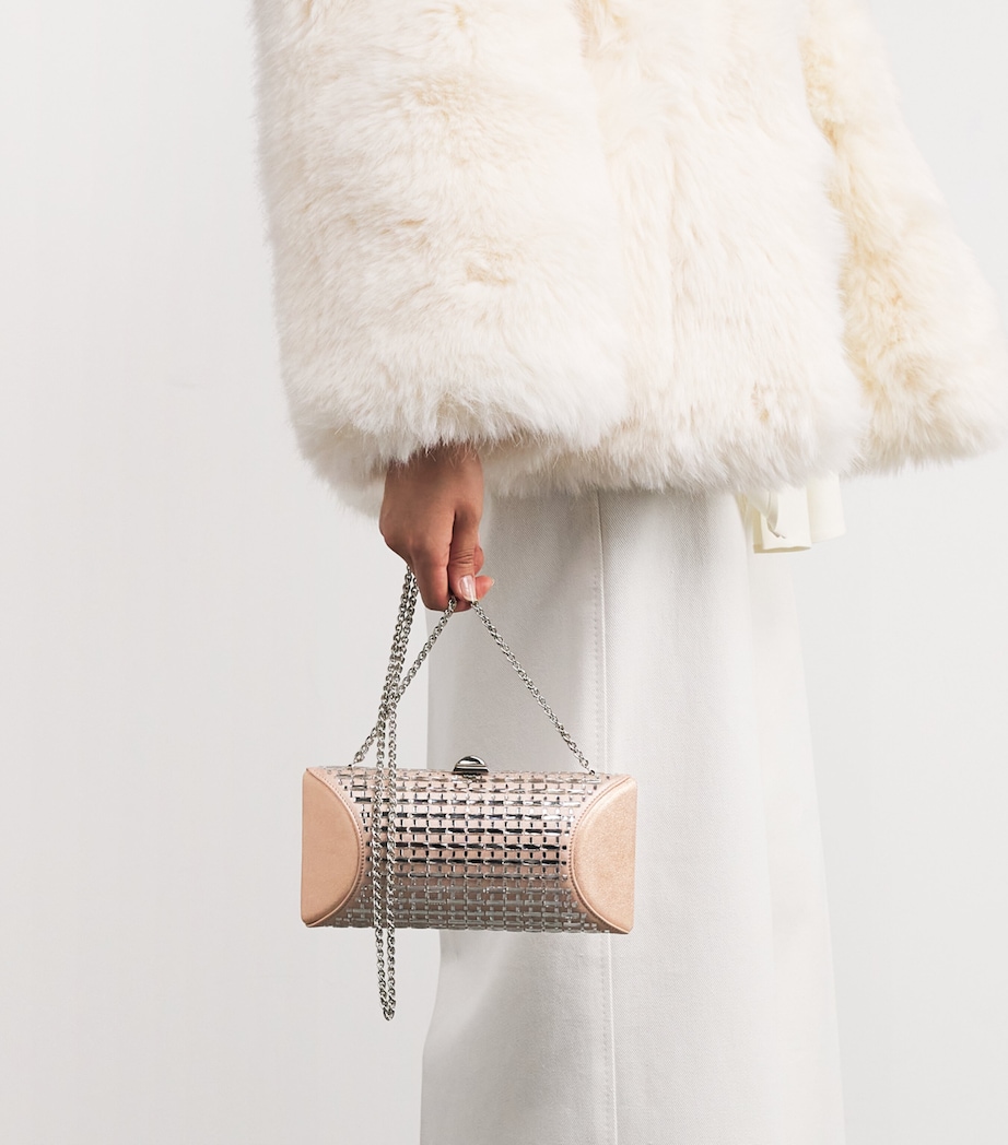 Satin Embellished Tube Plus Clutch Bag 0099 BLUSH Image 5