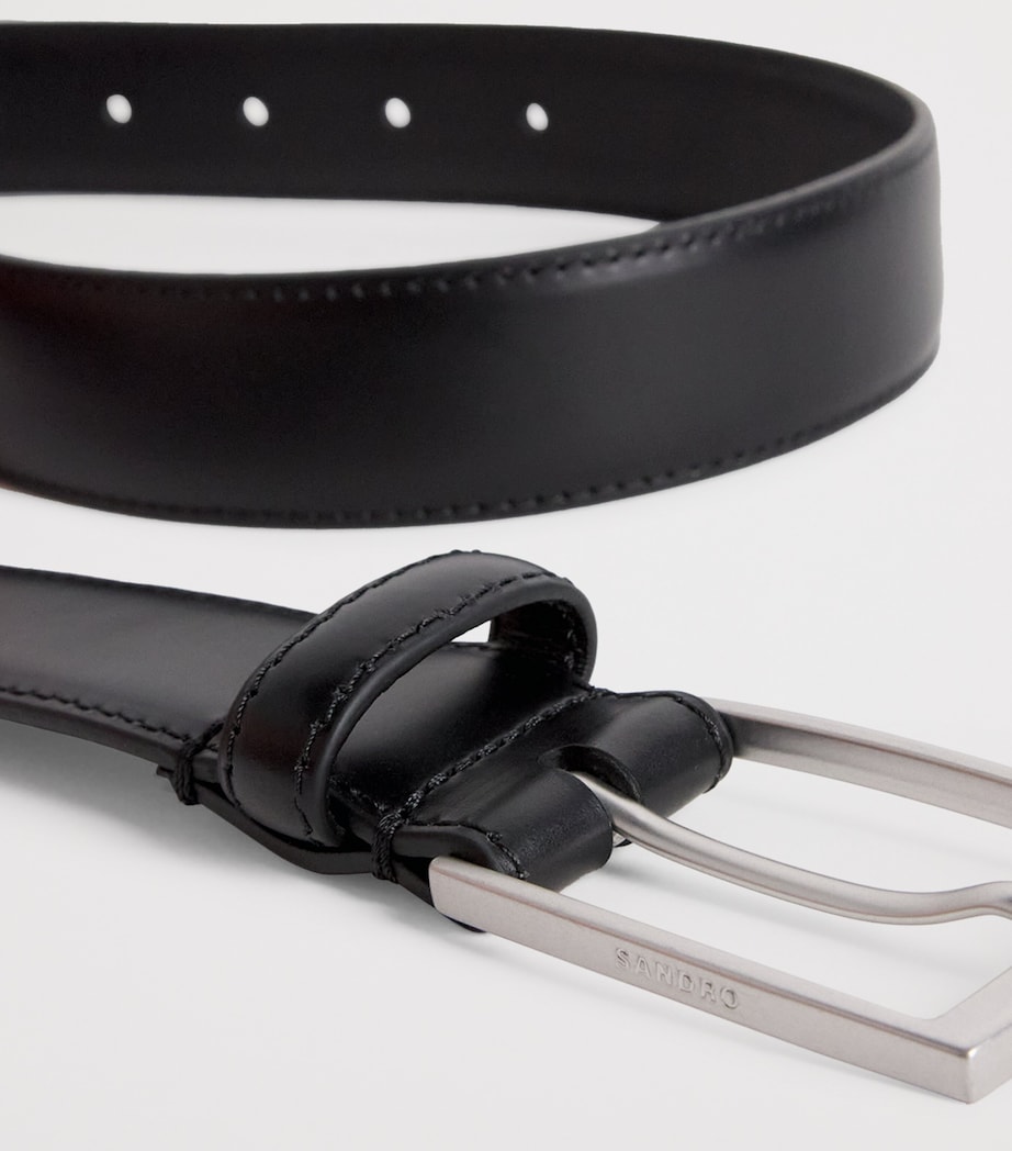 Sandro Paris Leather Buckle Belt Black Image 3