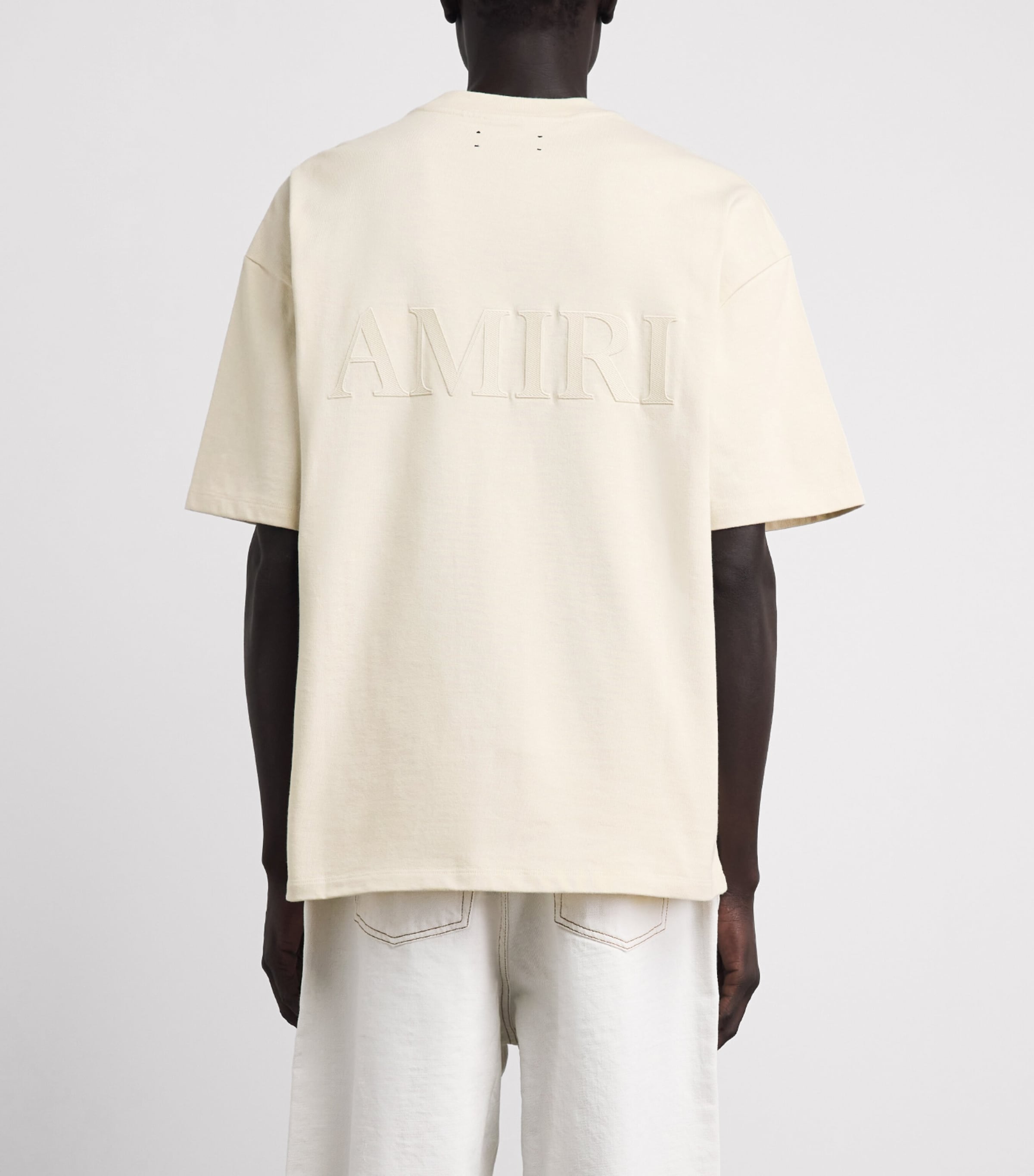 AMIRI Mens Cotton Embroidered Logo T-Shirt Birch Image 5