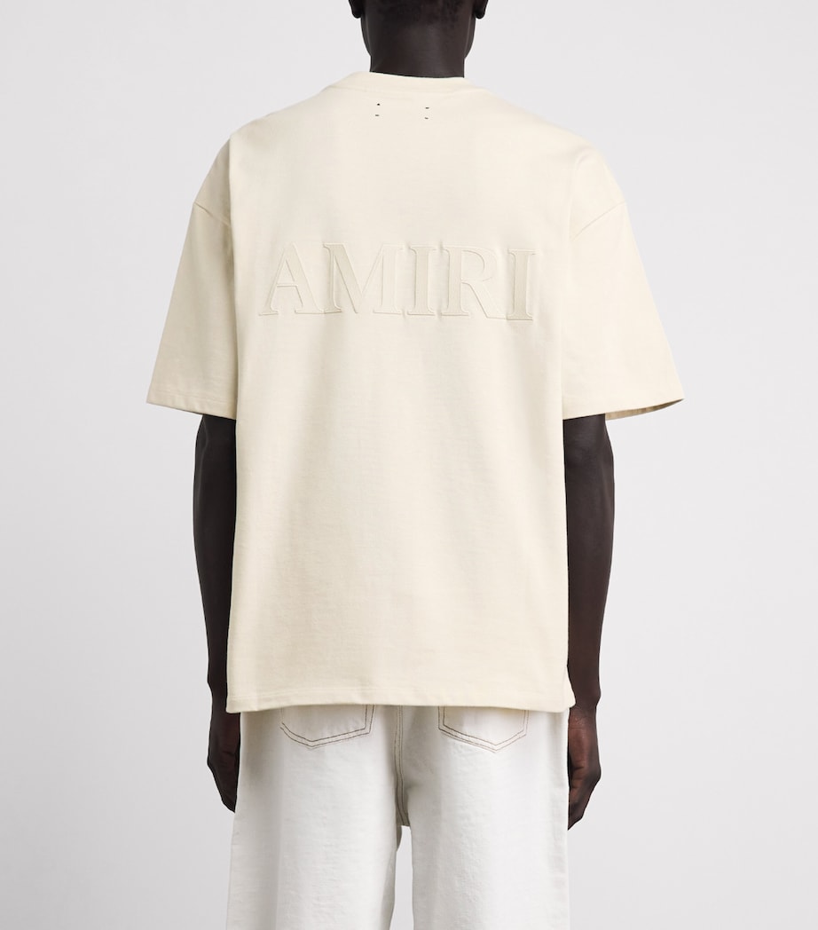 AMIRI Mens Cotton Embroidered Logo T-Shirt Birch Image 5