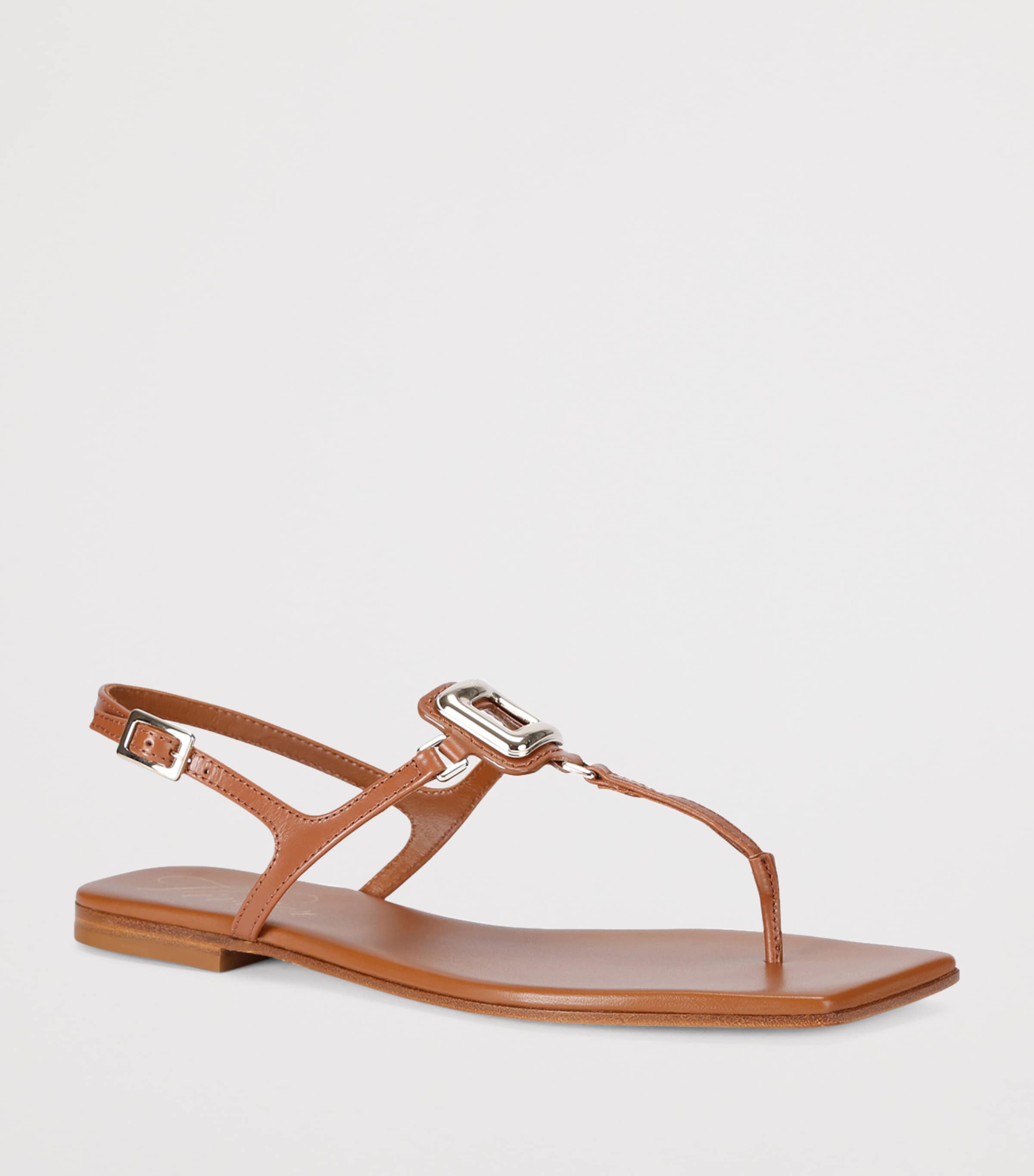Roger Vivier Leather Viv By The Sea Sandals Mid Brown Image 3