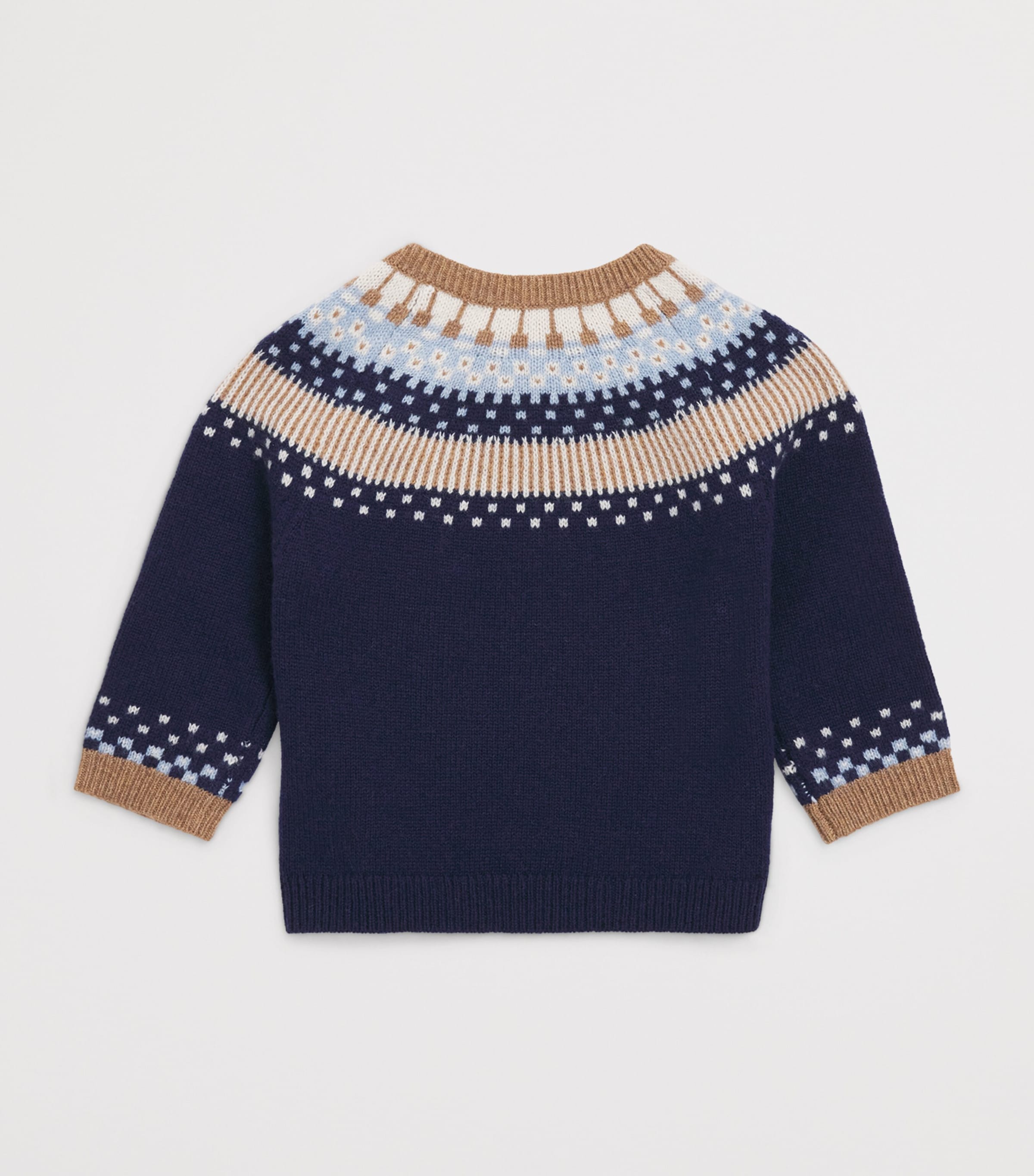 Wool Fair Isle Sweater (3 Months-4 Years) 4MARINE Image 2