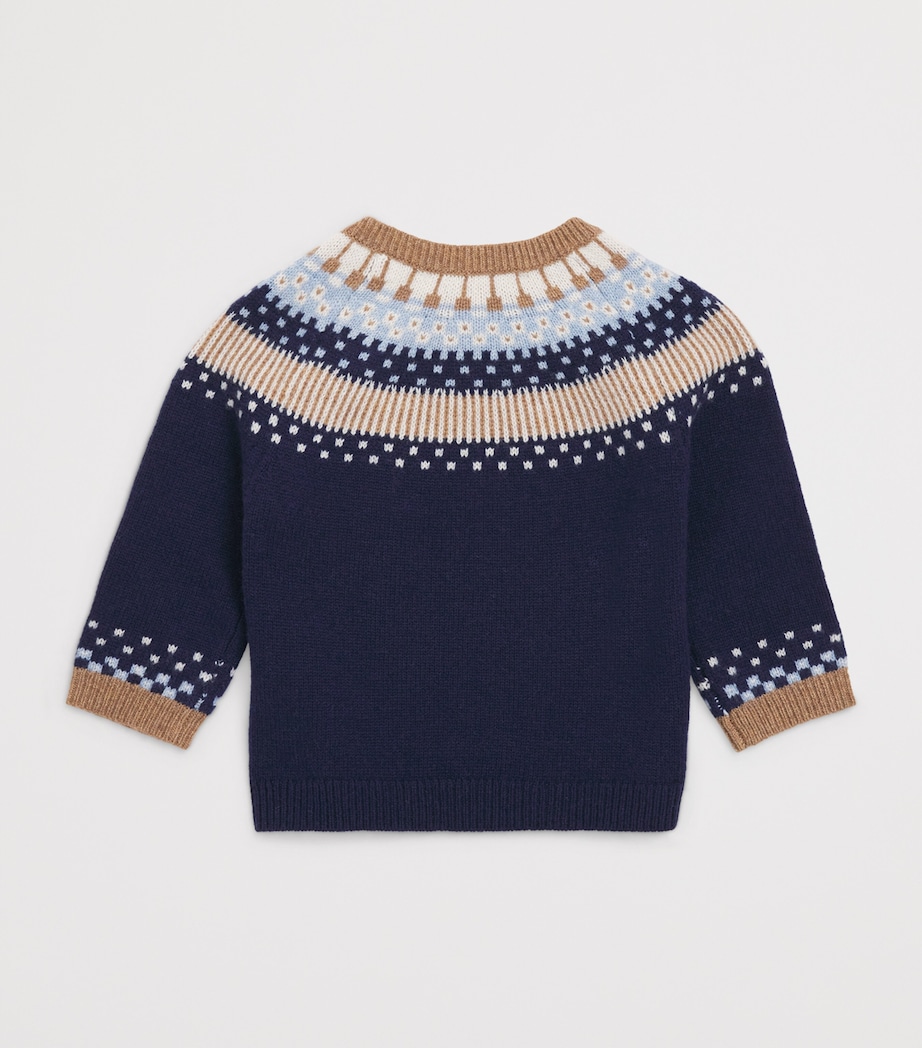 Wool Fair Isle Sweater (3 Months-4 Years) 4MARINE Image 2