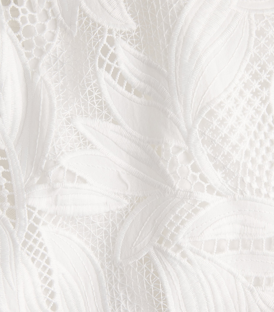 Erdem Womens Crochet Cutwork Midi Shirt Dress Ivory Image 6