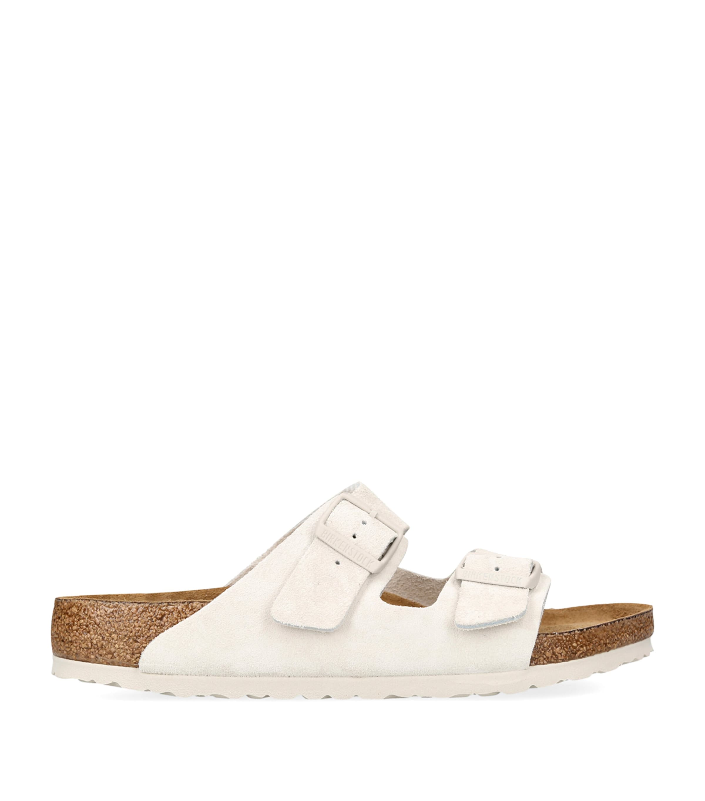 Birkenstock Suede Arizona Sandals In White