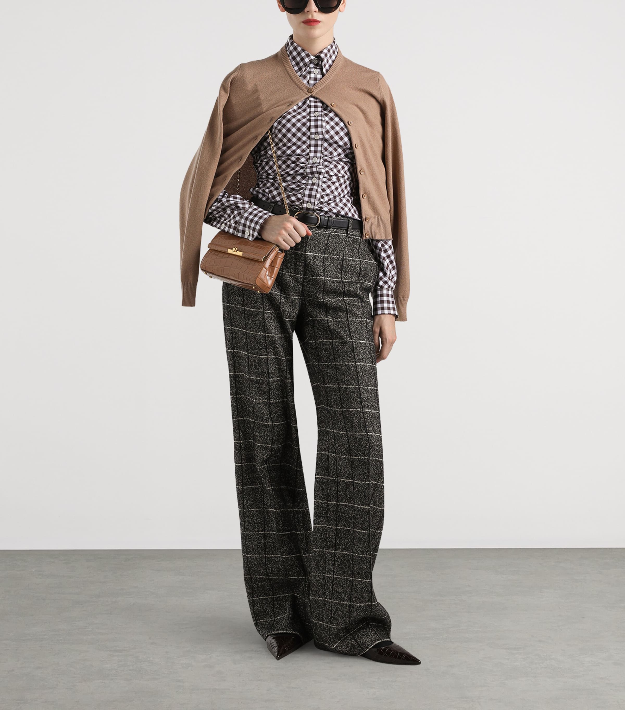 Cashmere Cardigan M2186-LIGHT BROWN Image 2