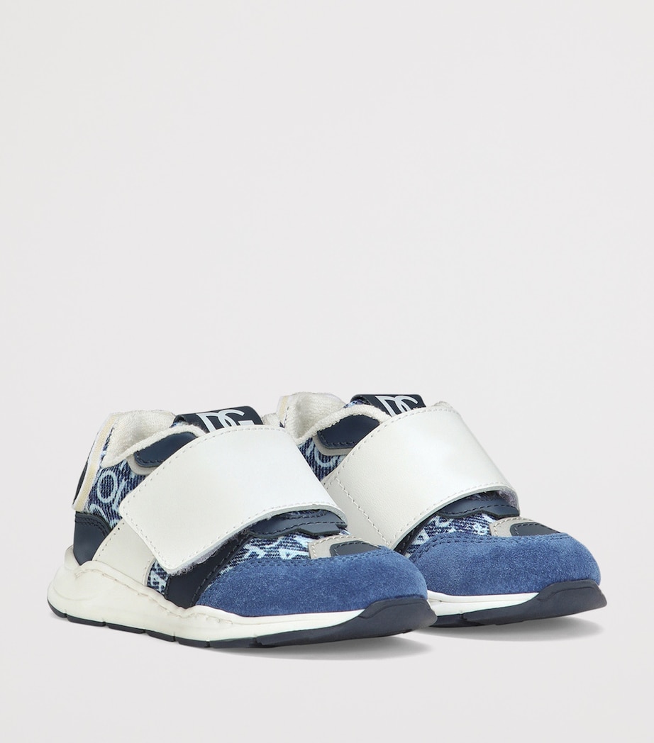 Dolce&Gabbana Kids Patchwork Denim Velcro Sneakers Hbxcc Dg Azzurro F.d Image 2