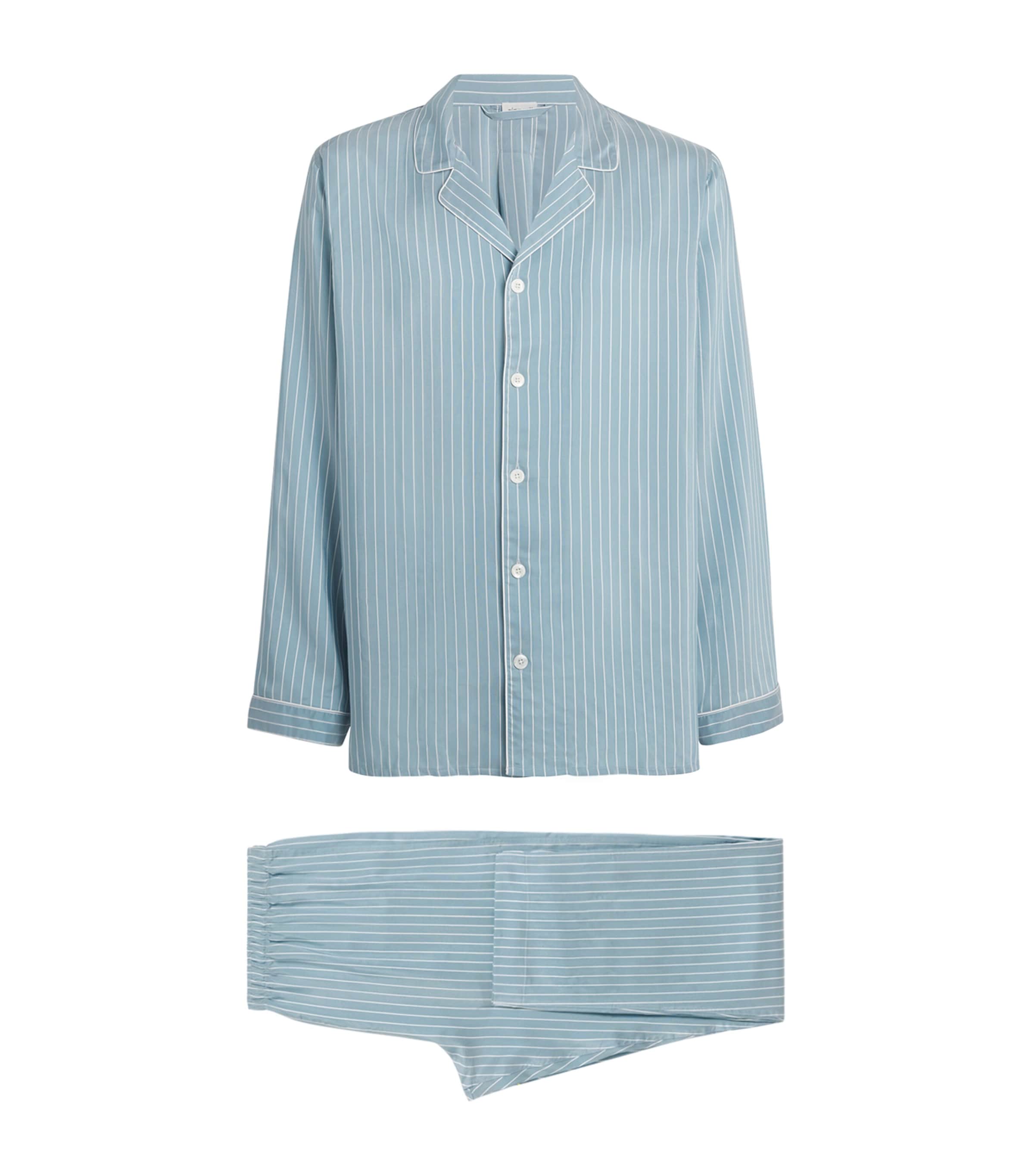 Pinstripe Pyjama Set 527 AQUA STRIPES Image 1