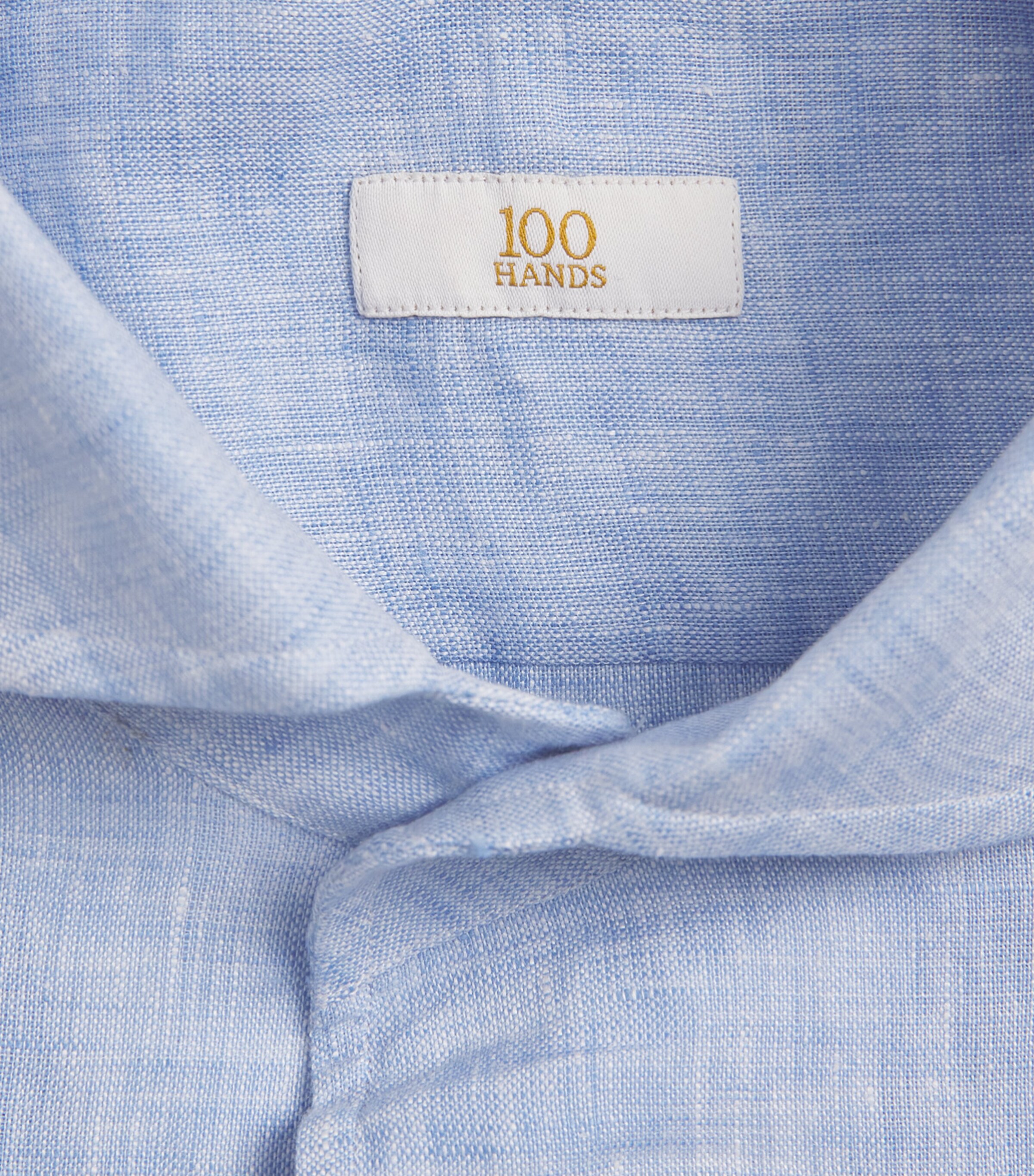 100HANDS Mens Linen Shirt Light Blue Image 6