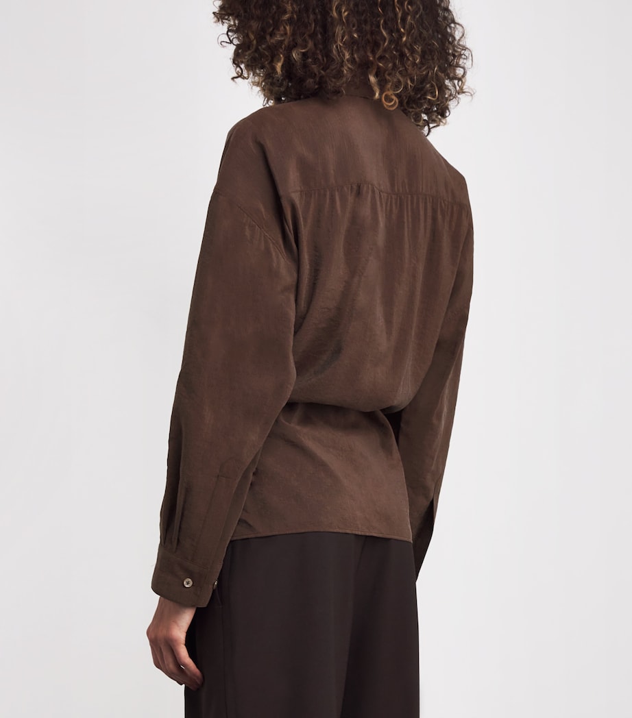 Silk-Blend Twisted Shirt BR402 BRUNETTE Image 4