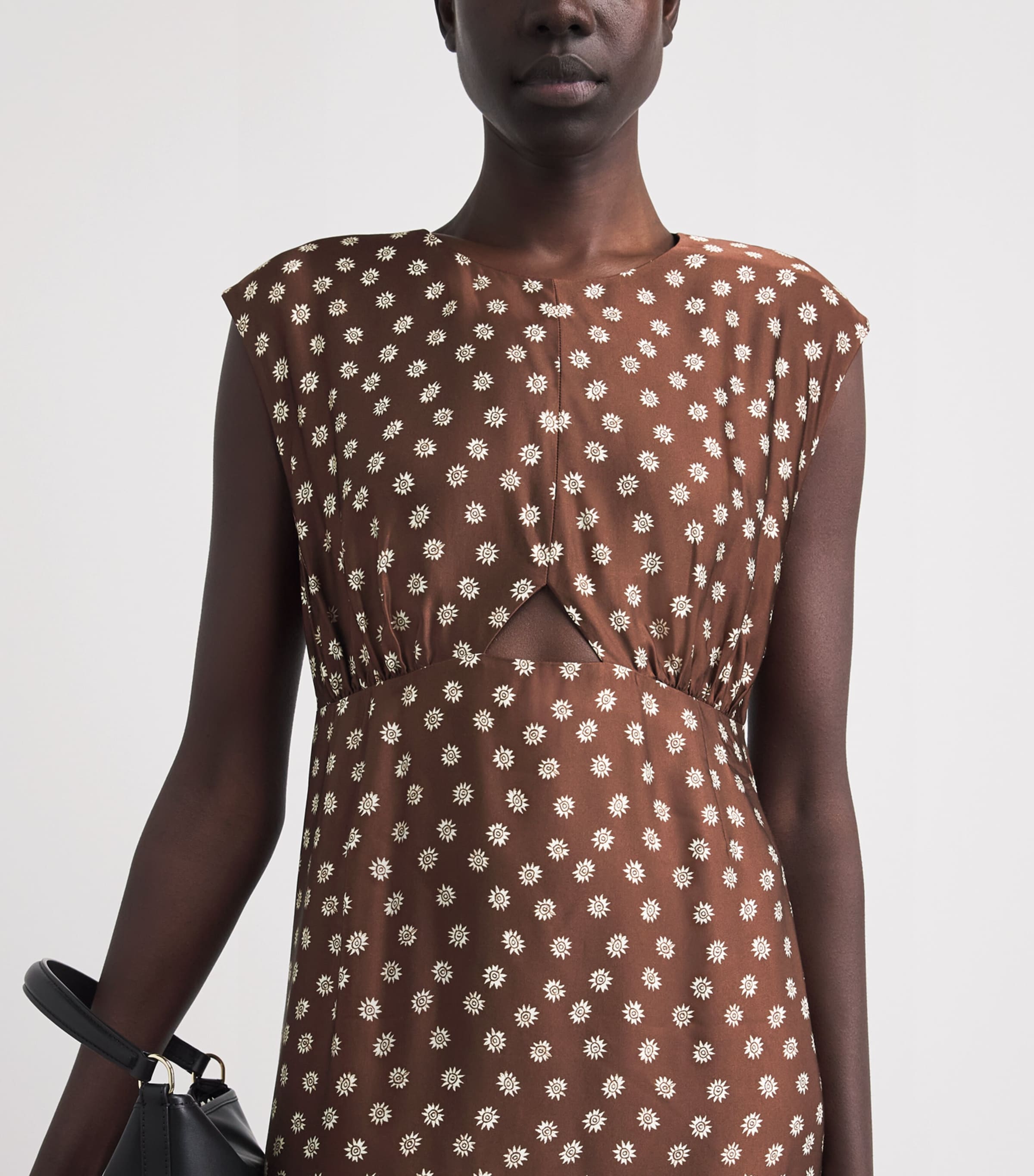 Claudie Pierlot Womens Satin Printed Maxi Dress Dark Print Image 3