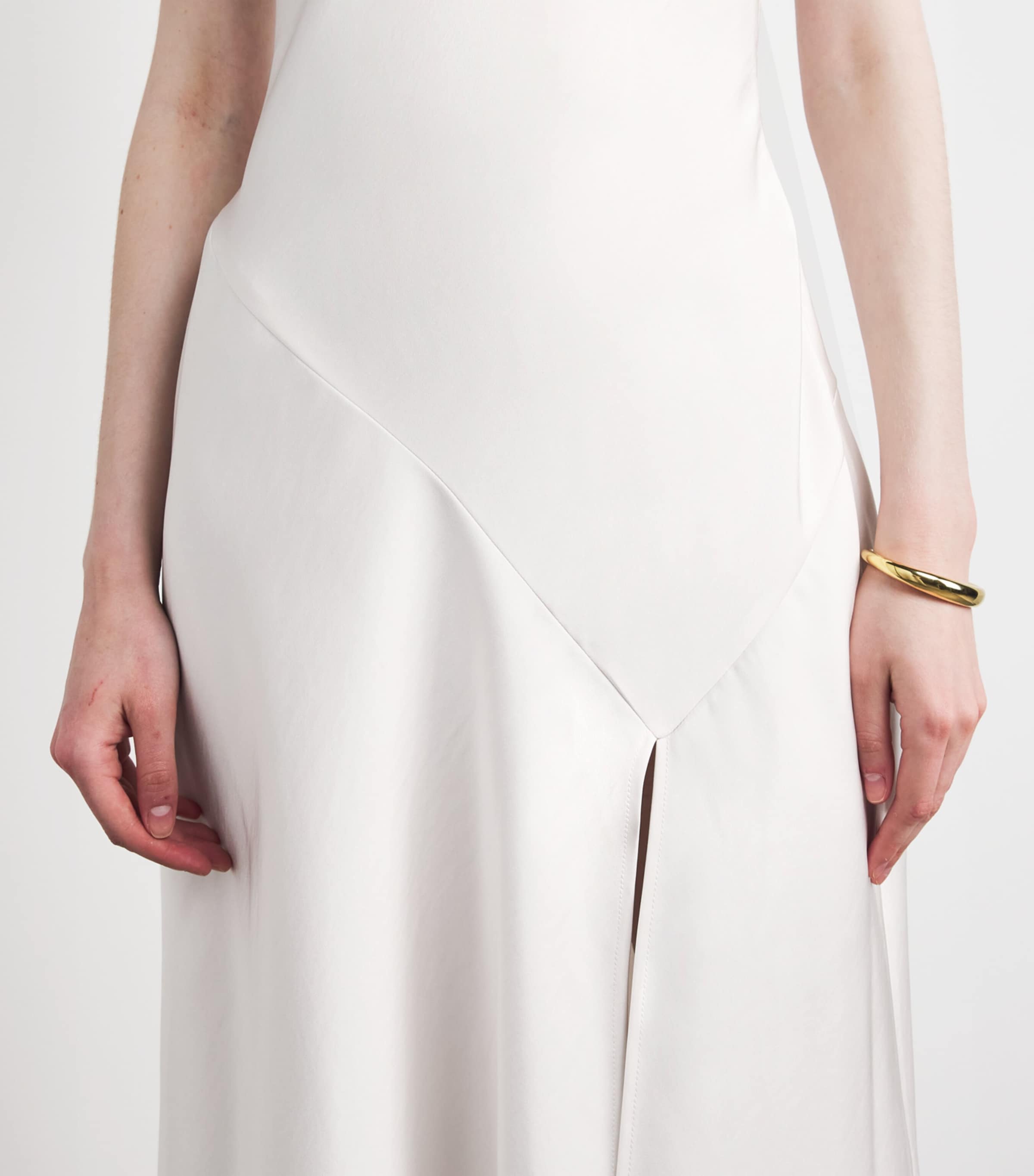 Claudie Pierlot Womens Satin Short-Sleeve Maxi Dress Ivory Image 5