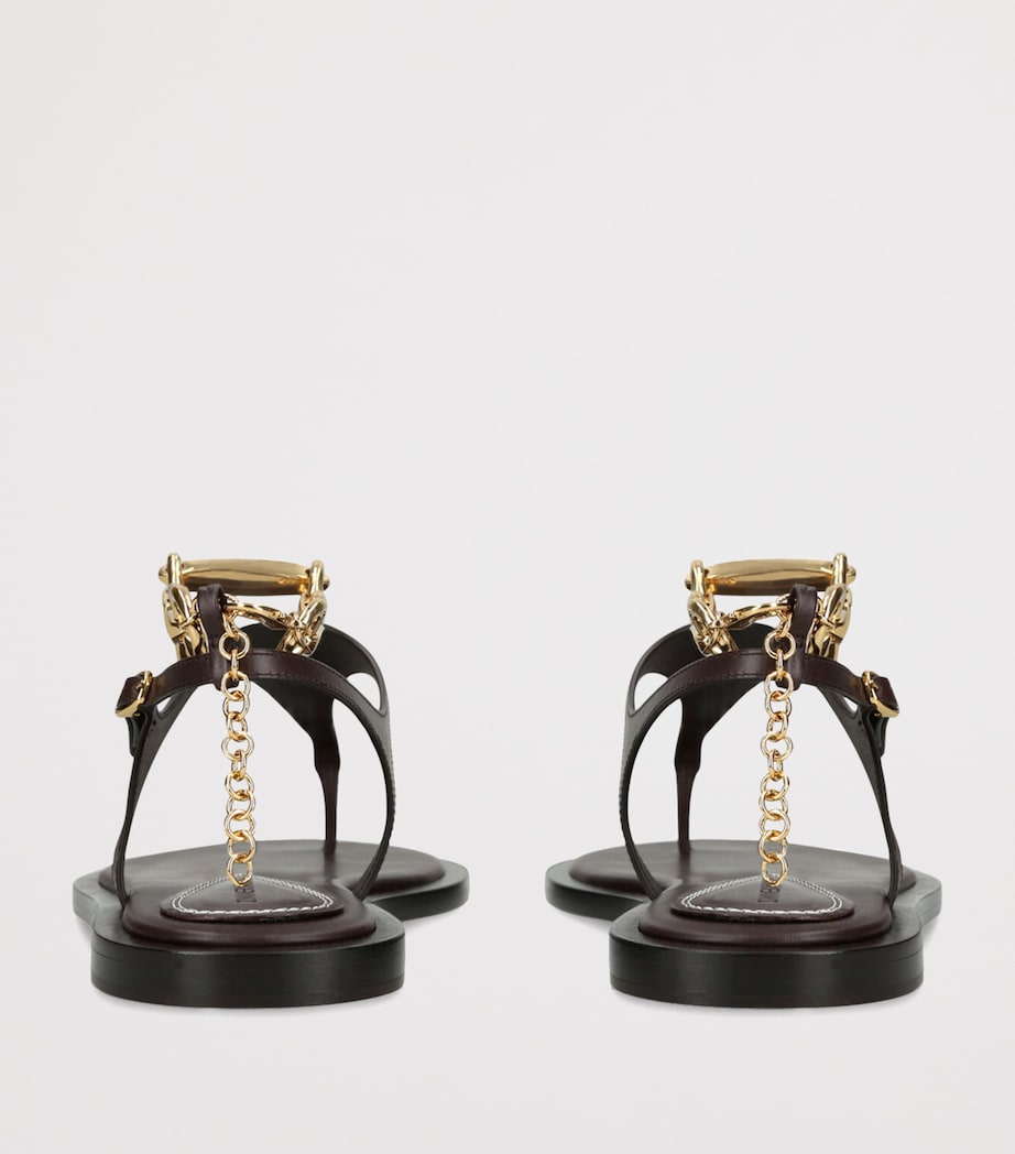 Zimmermann Leather Wild Sandals Dark Brown Image 3