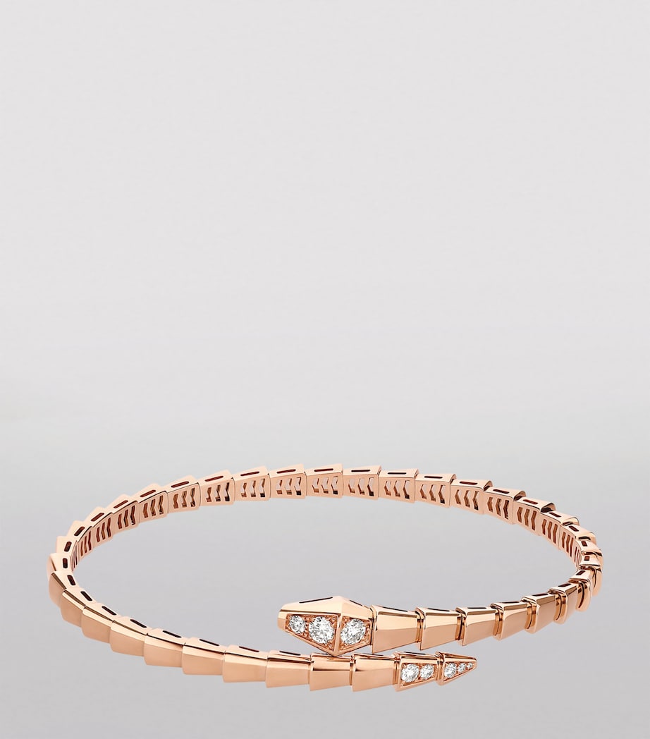 Medium Rose Gold and Diamond Serpenti Viper Bracelet ROSE GOLD Image 2