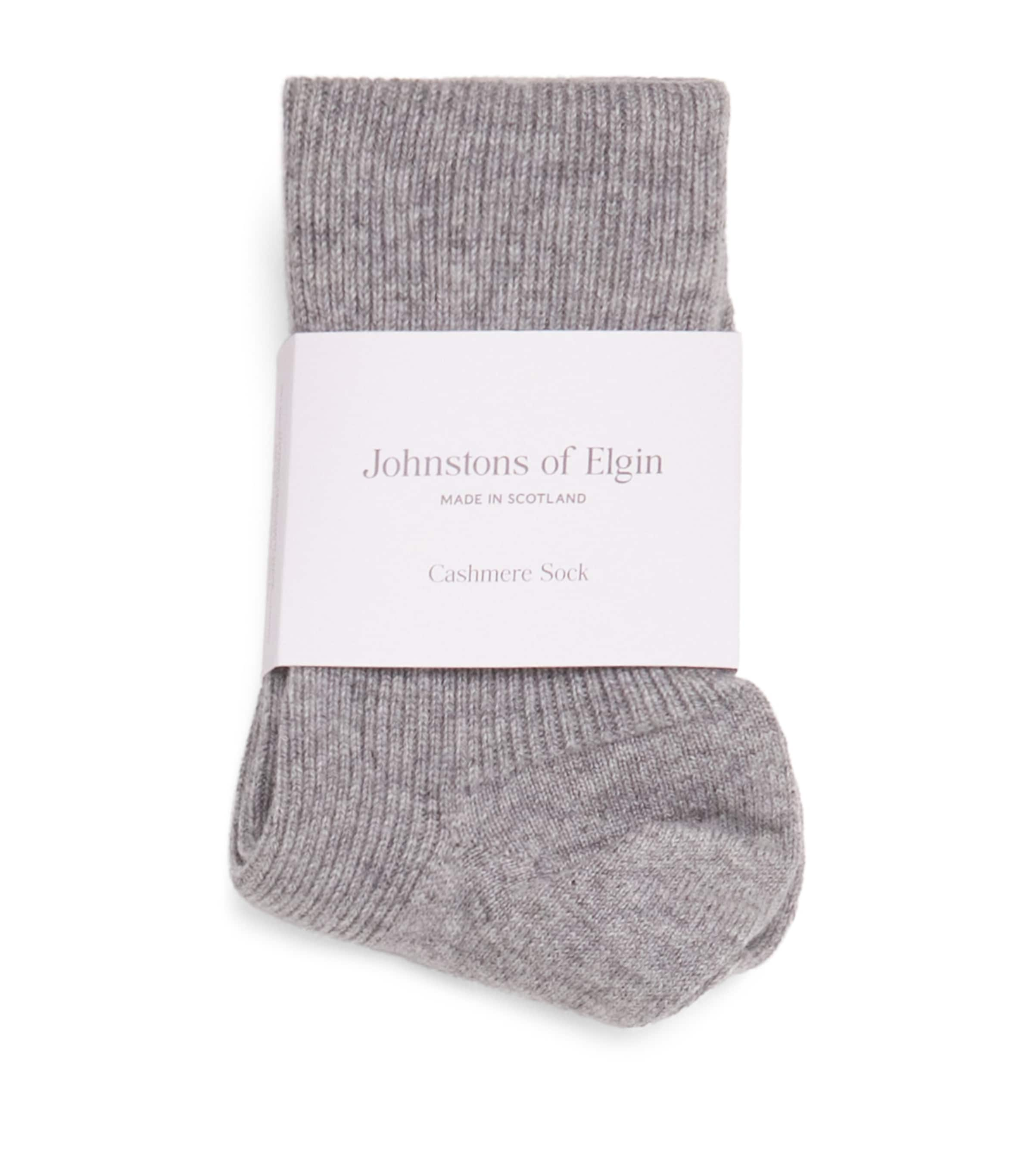 JOHNSTONS OF ELGIN CASHMERE-BLEND RIBBED SOCKS 