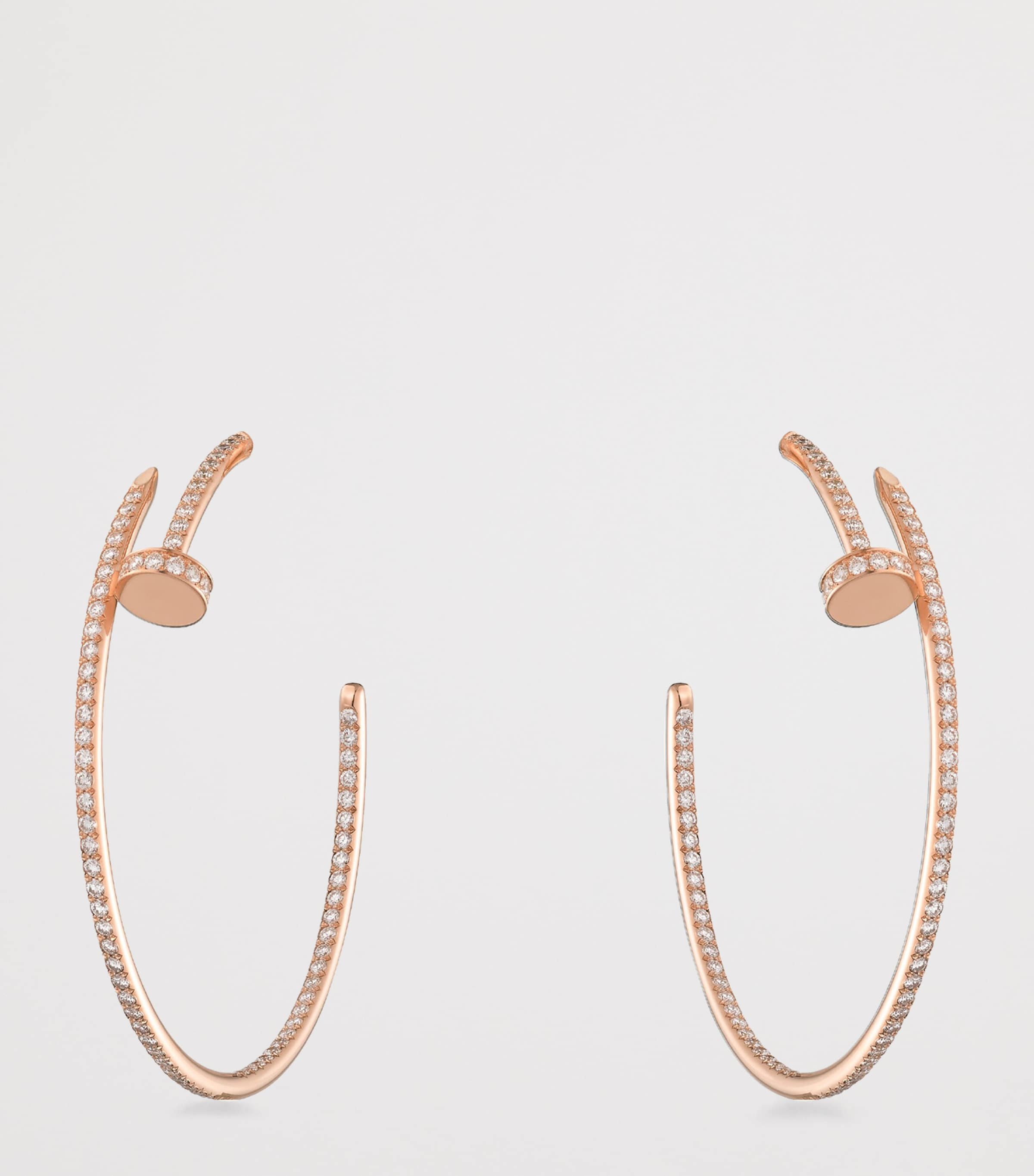 Rose Gold and Diamond Juste un Clou Hoop Earrings ROSE GOLD Image 4