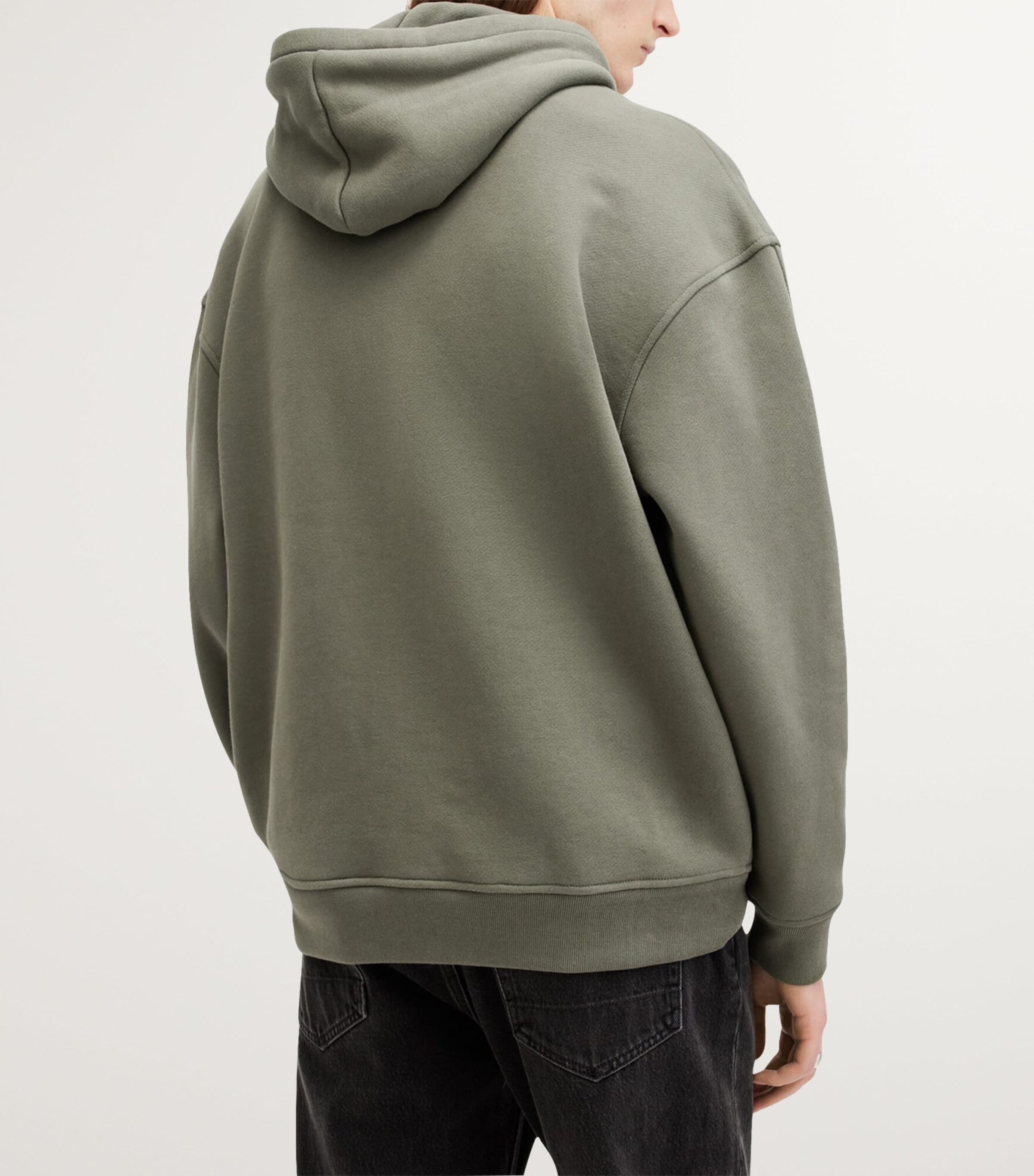 AllSaints Mens Organic Cotton Haven Oth Hoodie Thyme Green Image 5