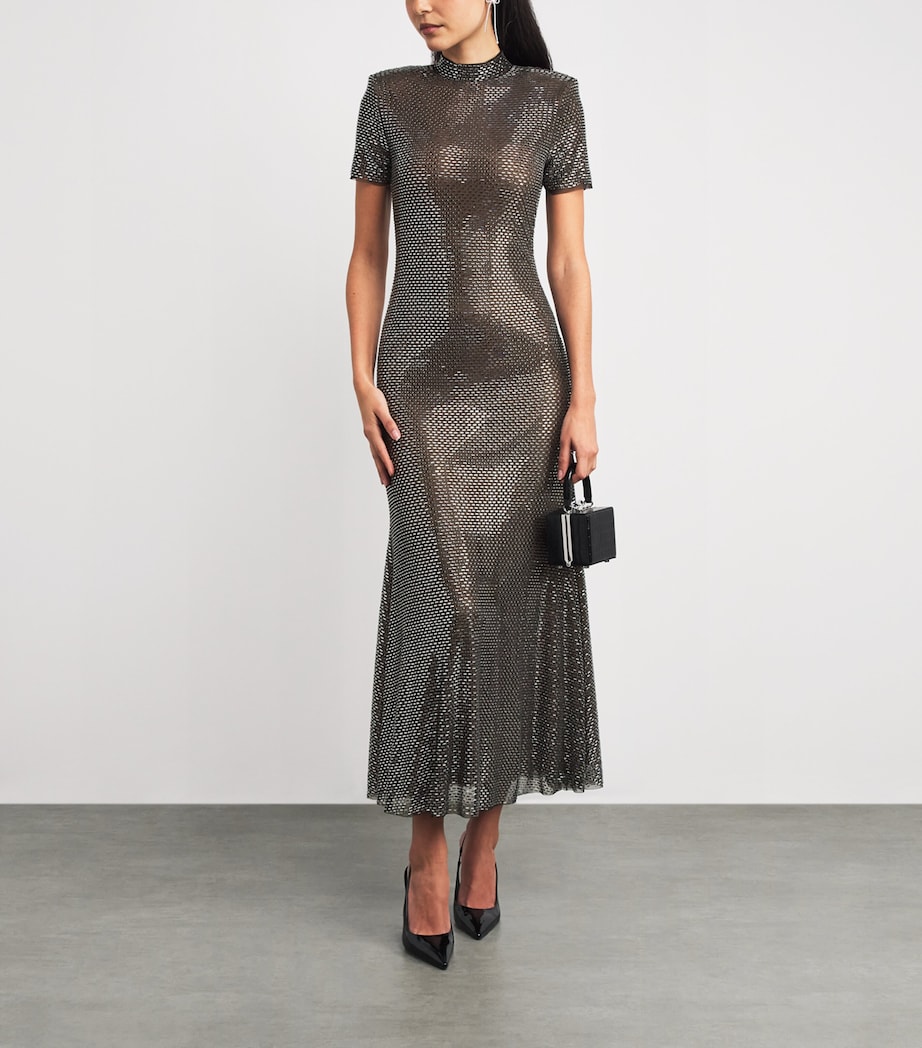 Rhinestone Maxi Dress GREY Image 2