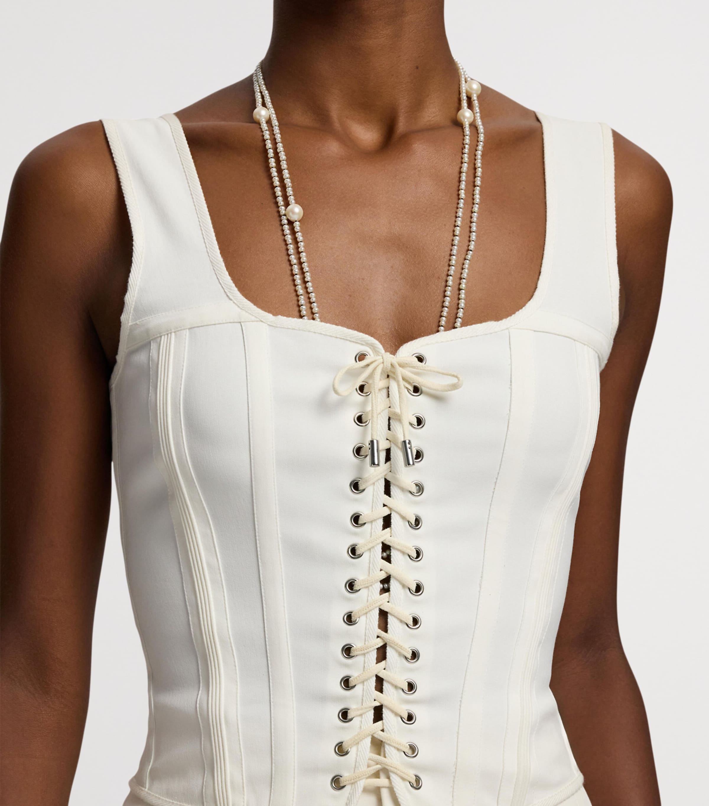 Cotton-Blend Kat Corset Top NATURAL-101 Image 10