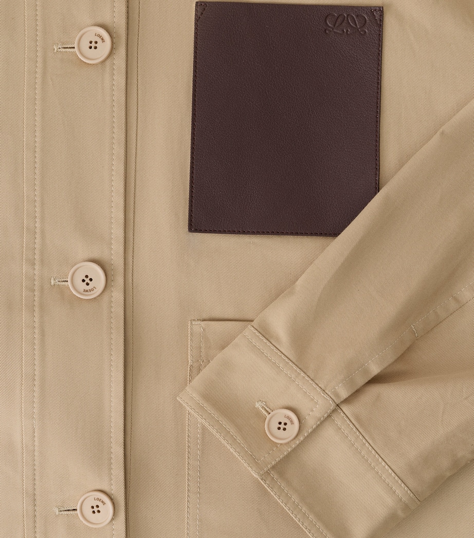 LOEWE Womens Cotton Workwear Jacket Beige Image 7
