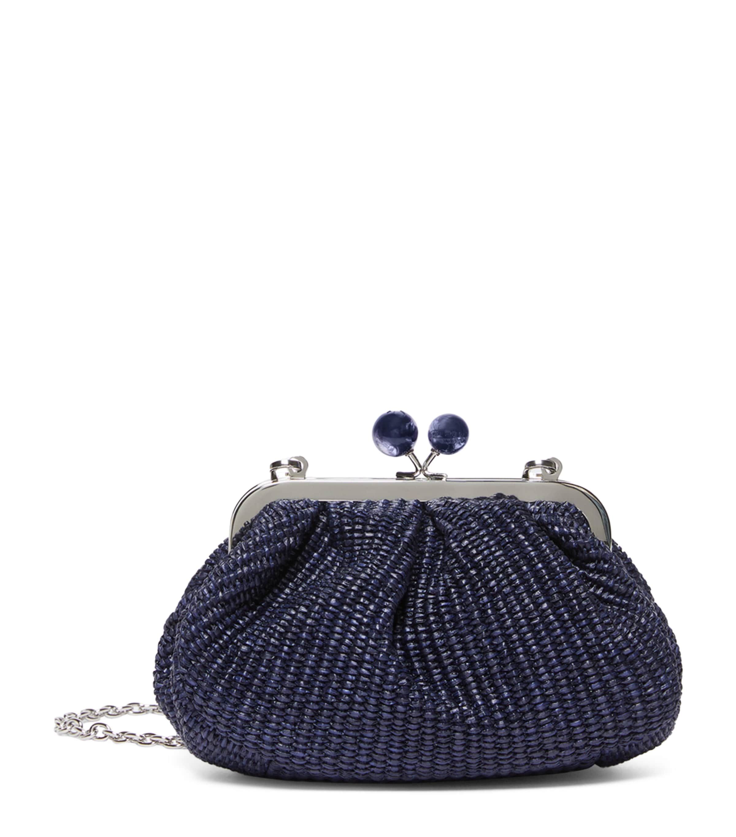 Weekend Max Mara Small Woven Pasticcino Clutch Bag Ultramarine Image 1