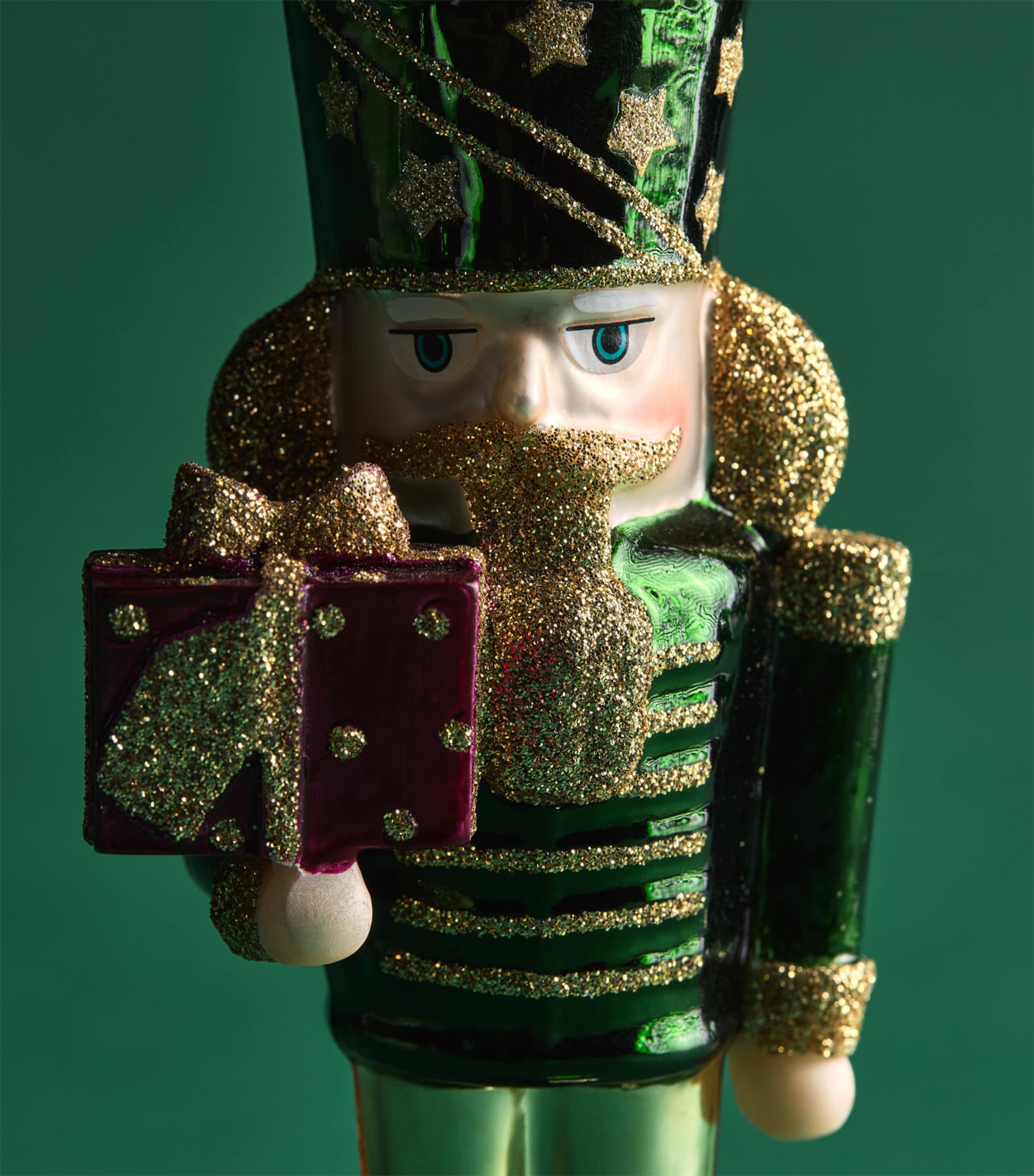 Harrods Nutcracker Tree Decoration Green Image 2