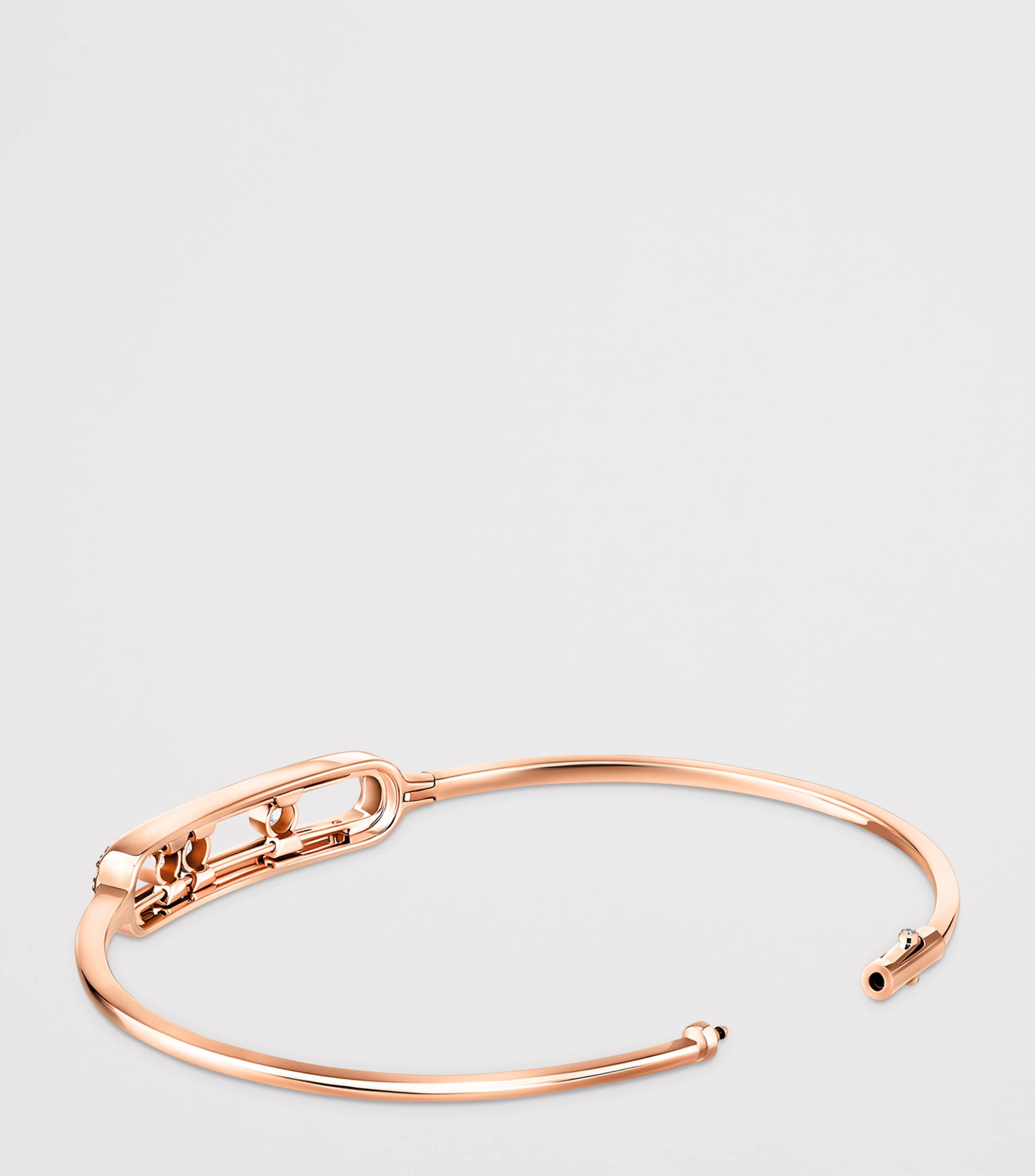 Messika Move Classique Pink Gold and Diamond Pavé Thin Bangle (0.56ct) Pink Gold Image 3