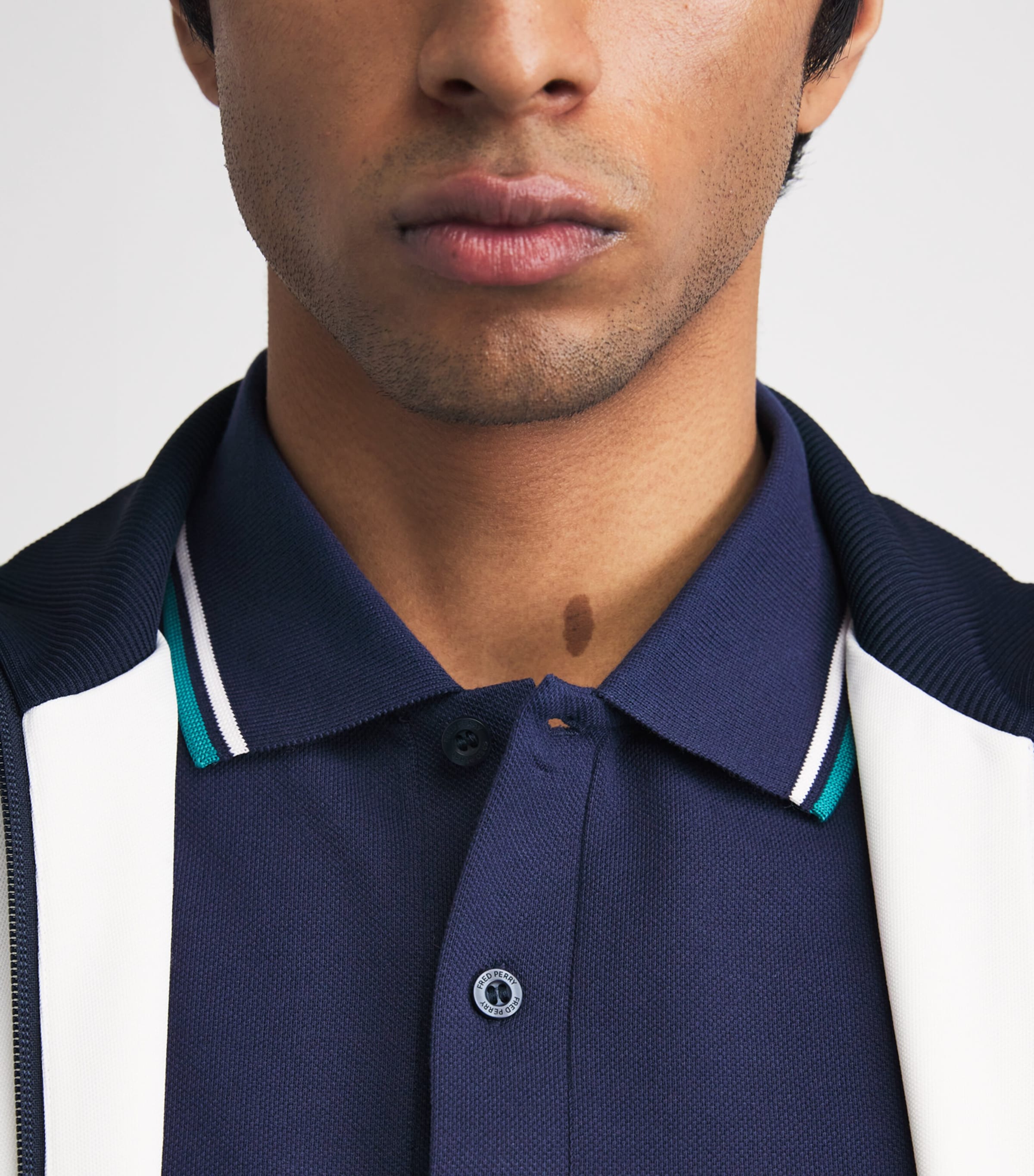 Fred Perry Mens Twin Tipped Polo Shirt Tnsbl/snwht/dpmt Image 3